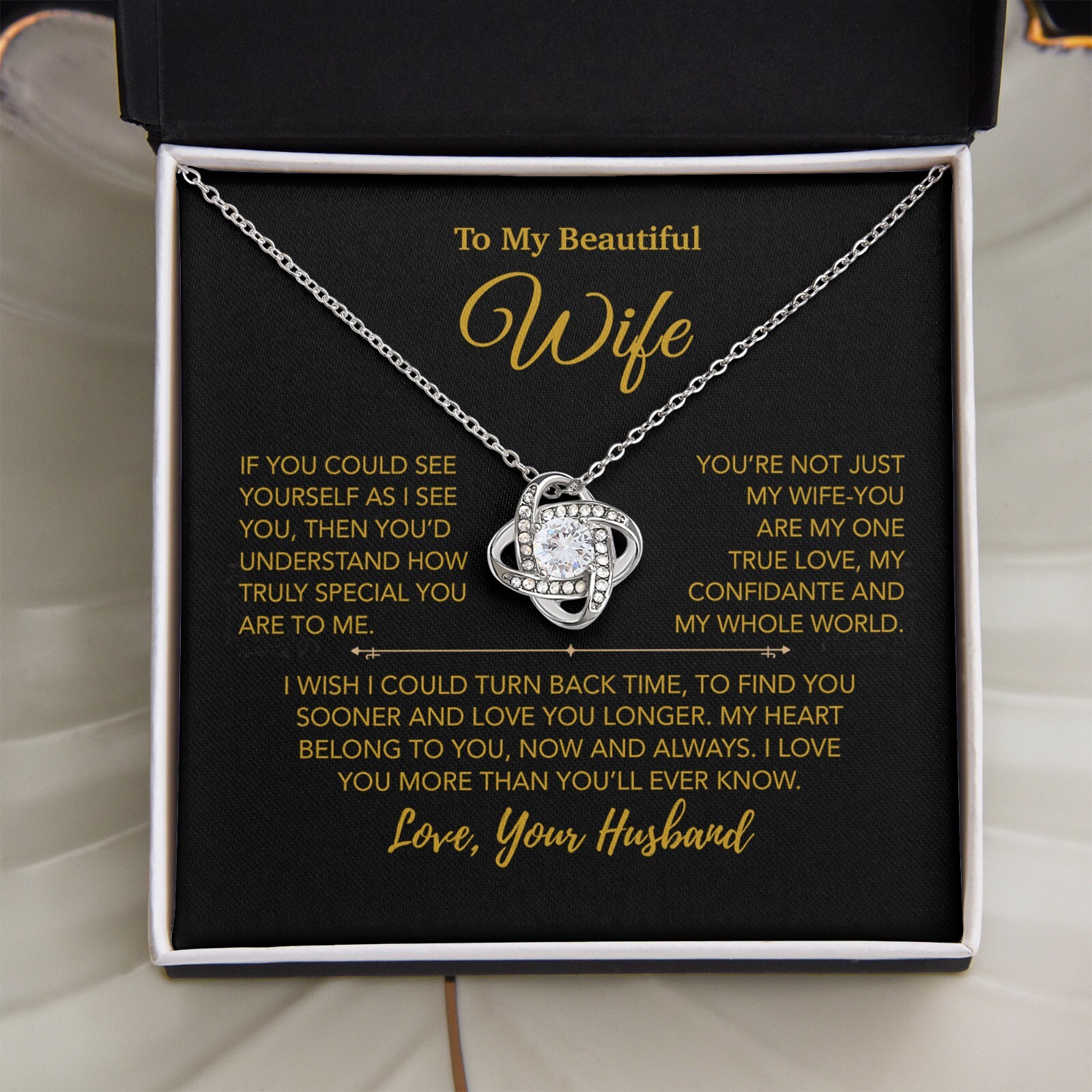 To My Wife Necklace, Vanlentines Gifts For Women, Anniversary Gift For Wife