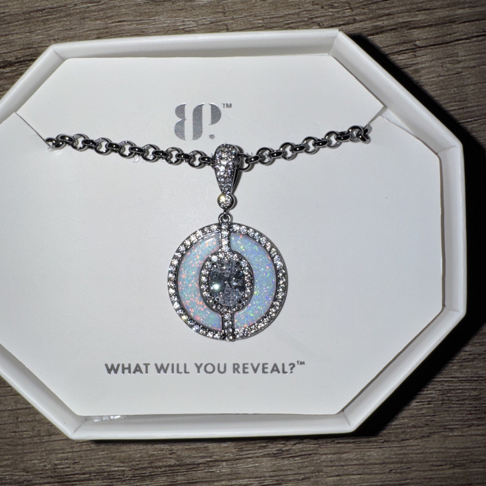 Bomb Party October 2025 Necklace “Grace Was The Armor” Hematite Plating