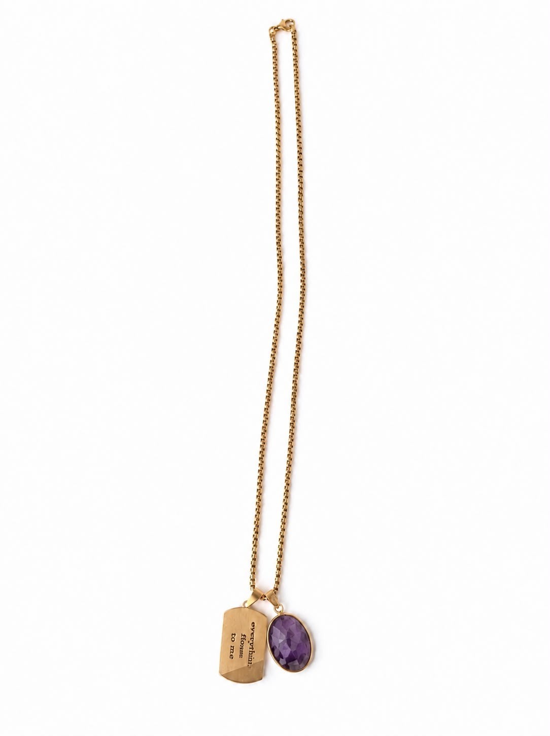 ThisisMyWay Gold Pendant Necklace with Natural Stone – Everything Flows To Me