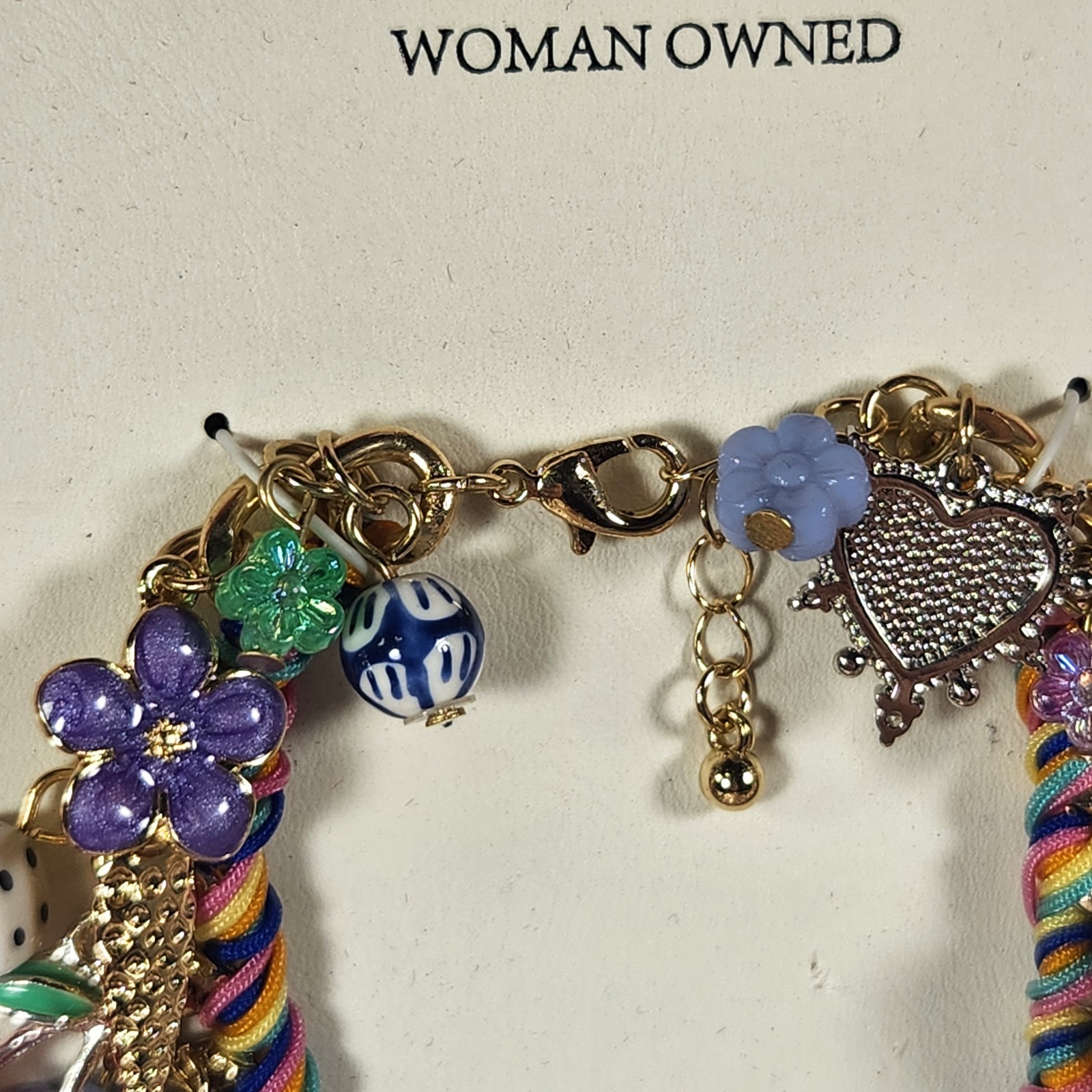 Atterri Bracelet Woman Owned Charm Multi Color Tik Tok Viral Gold Tone