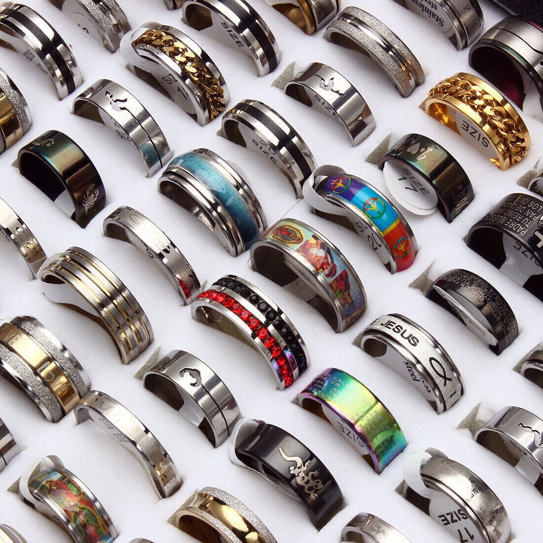 LOT 50pcs Stainless Steel Rings Wholesale Men Women Fashion Jewelry lot