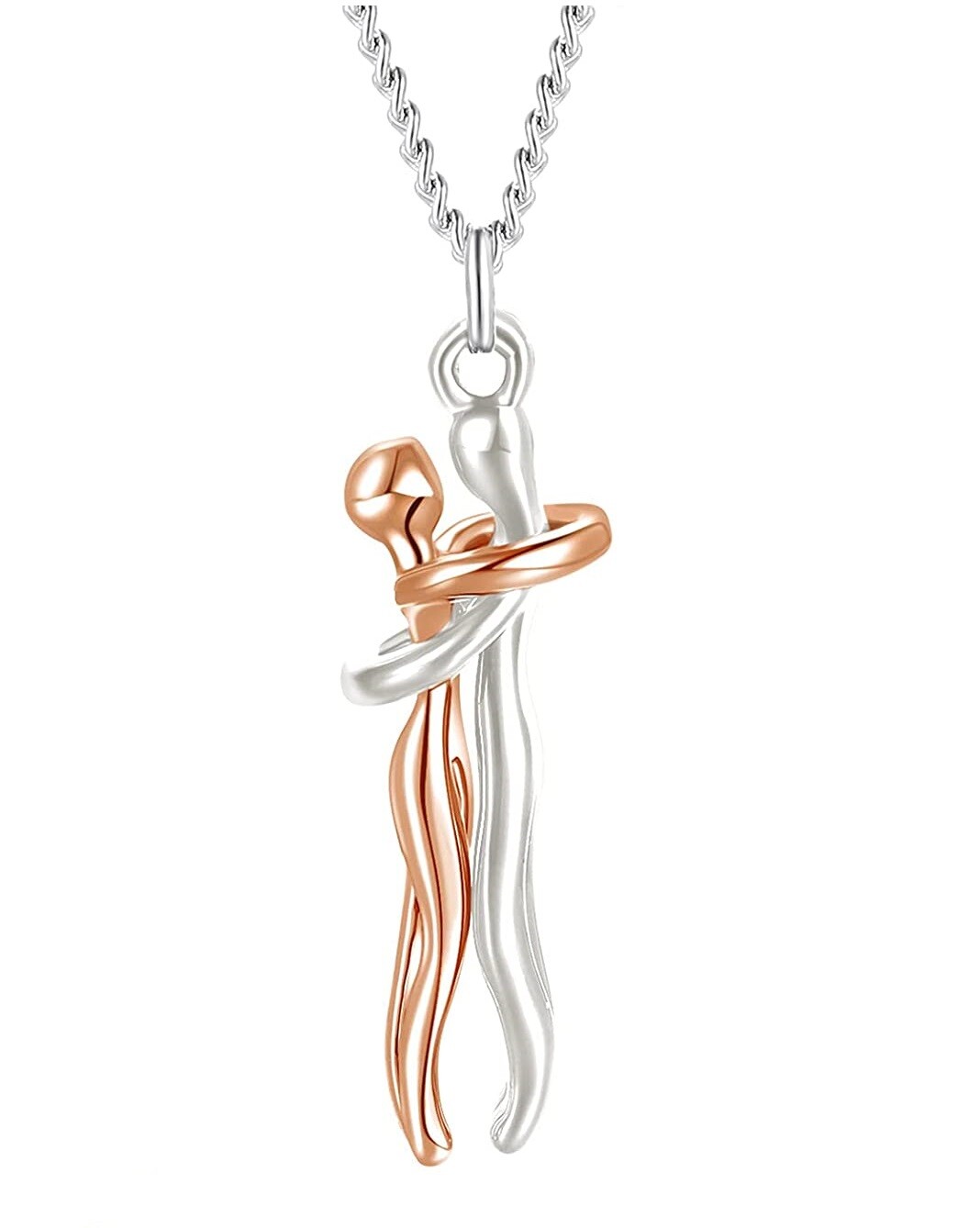 Couple Affectionate Hug Embrace Pendant Necklace Women Valentine’s Day Gifts US