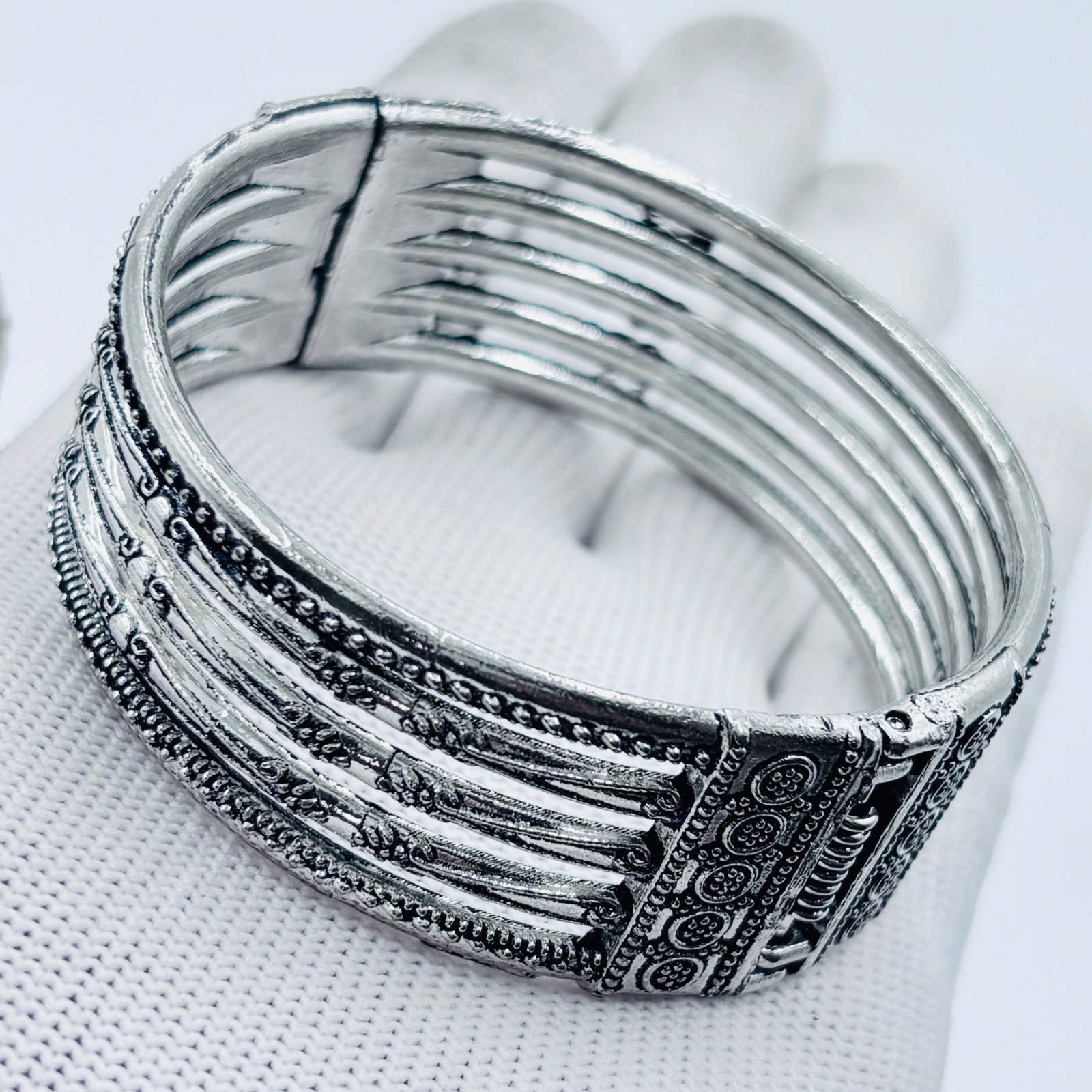 Openable Oxidized Silver Plated Bracelet for women/Everyday Wear/Gift For Her