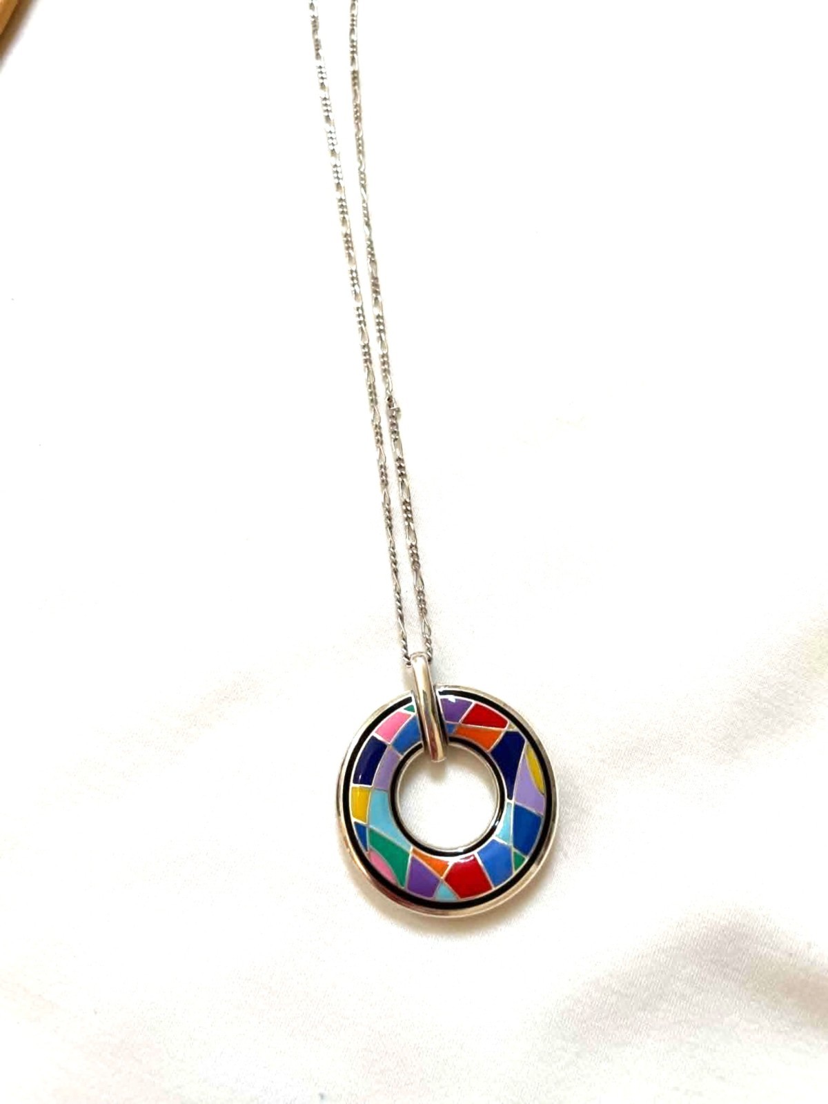 Brighton Colormix Mosaic Enamel Set Reversible Pendant + Bangle + Earrings