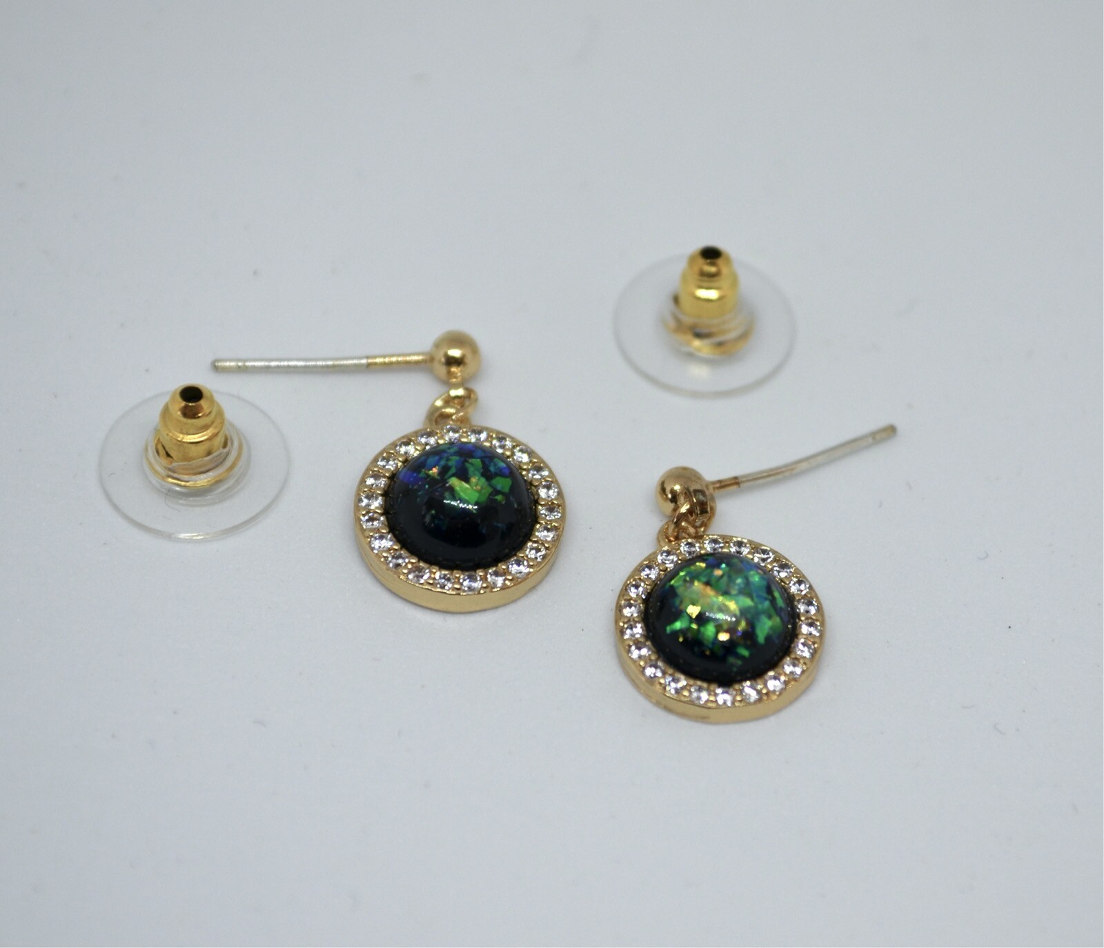 Green Gemstone Multicolor Stud Earrings
