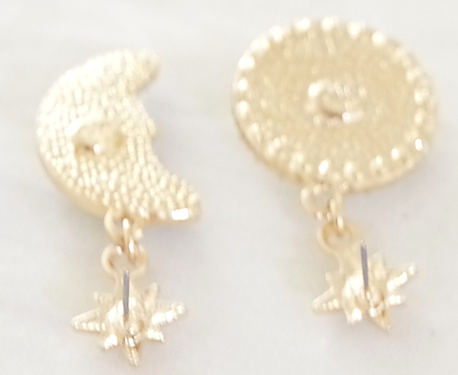 2″ KIRKS FOLLY WHITE SEAVIEW MOON FACE CRYSTAL RHINESTONE DROP DANGLE EARRINGS
