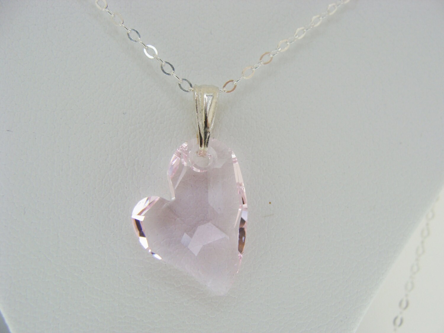 Pink Heart Pendant · Swarovski Crystal · 925 Sterling Silver · Devoted To You