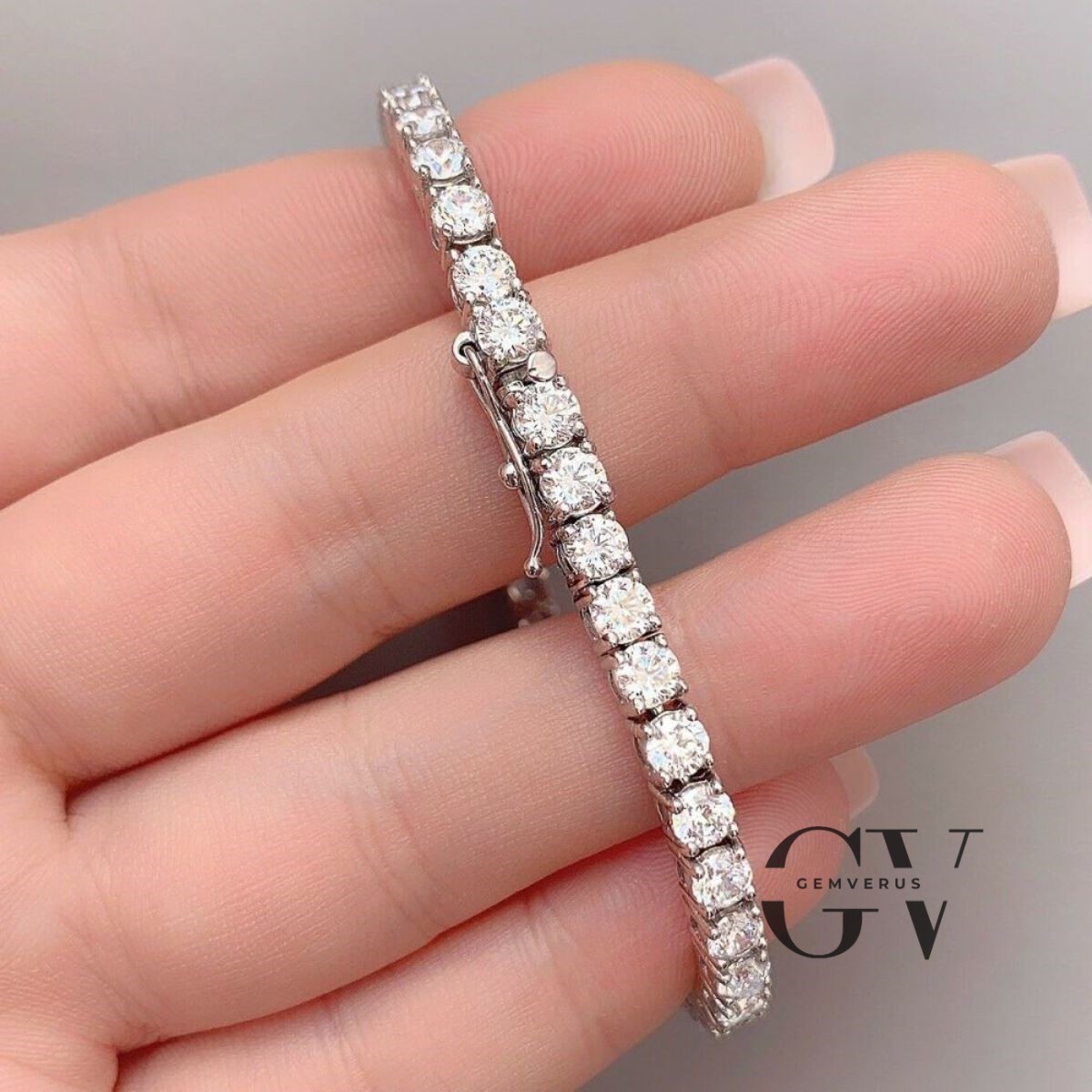 7′ Inch Long Tennis Wedding Bracelet Solid 14K White Gold 6.00 Carat Round Cut