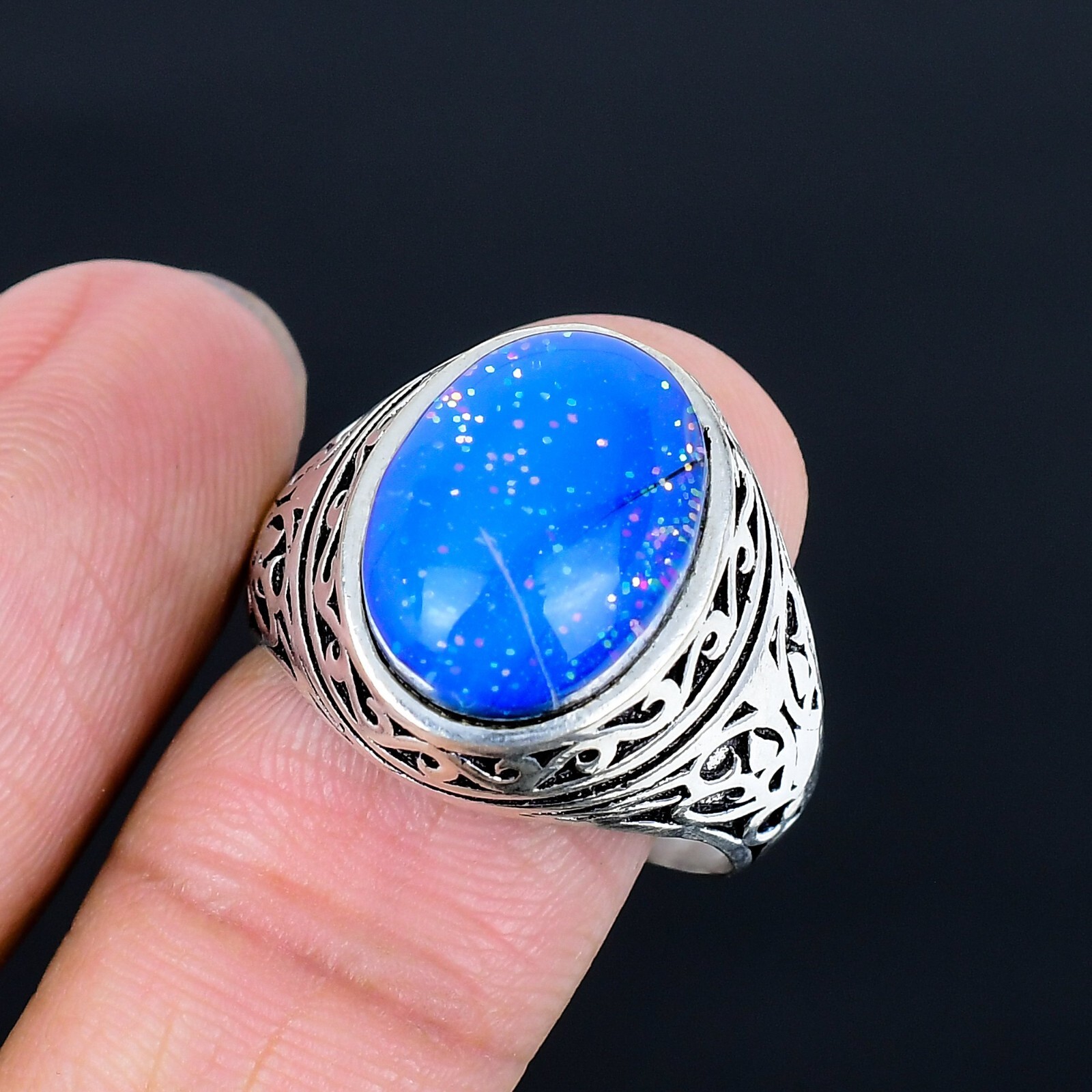 Fire Opal Gemstone Ethnic Ottoman Arabic Style Ring All Size Available LG-1117