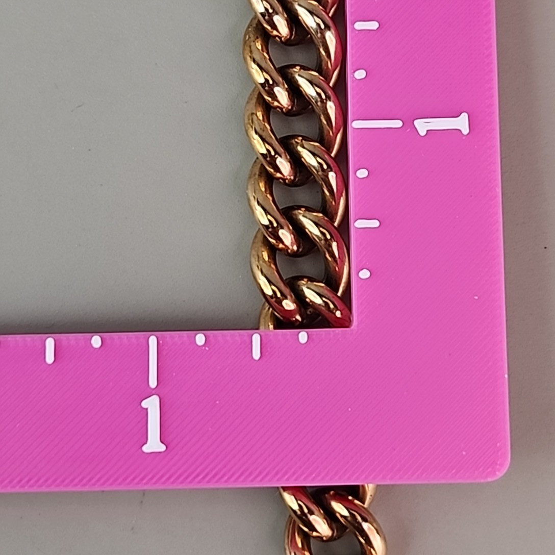 Michael Kors Chain Bracelet Round Logo Charm Chunky Copper Colored 7″