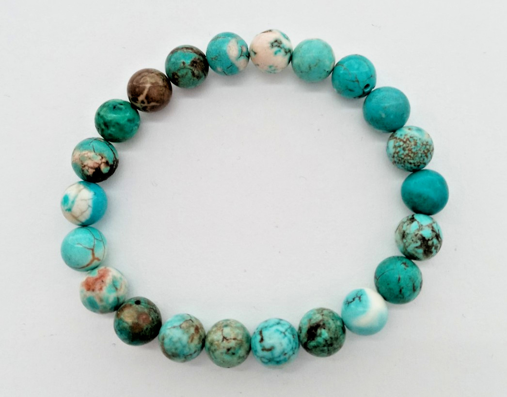 NEW 8MM MAGNESITE BEADED BRACELET, BUY ANY 2 GET 3RD FREE