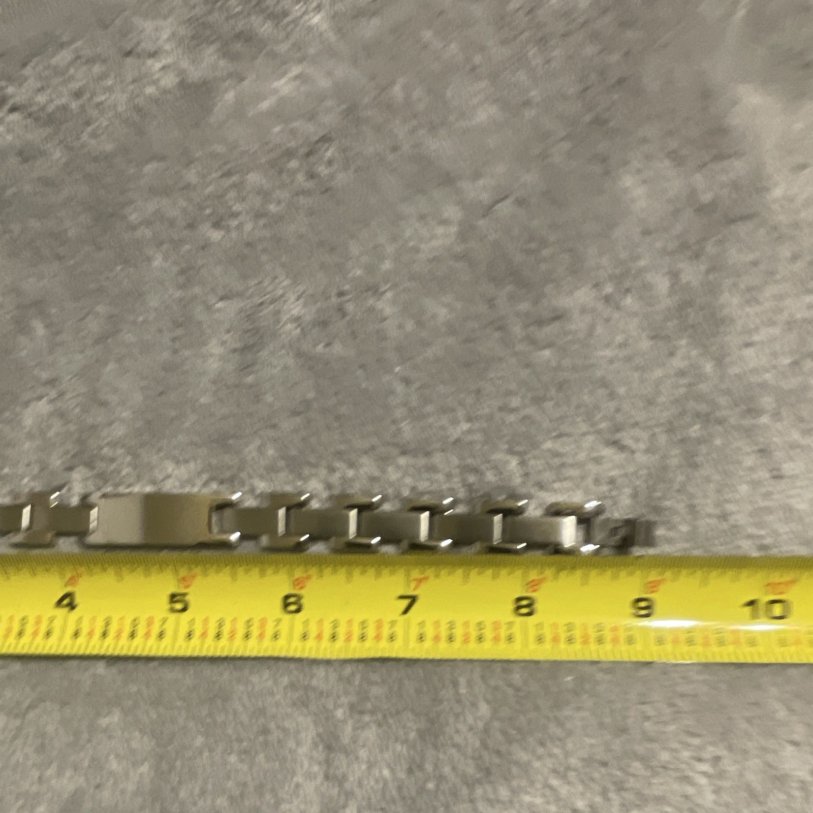 Stainless Steel Silver Tone Box Link Chain Bracelet Box Clasp 8-8.5 in