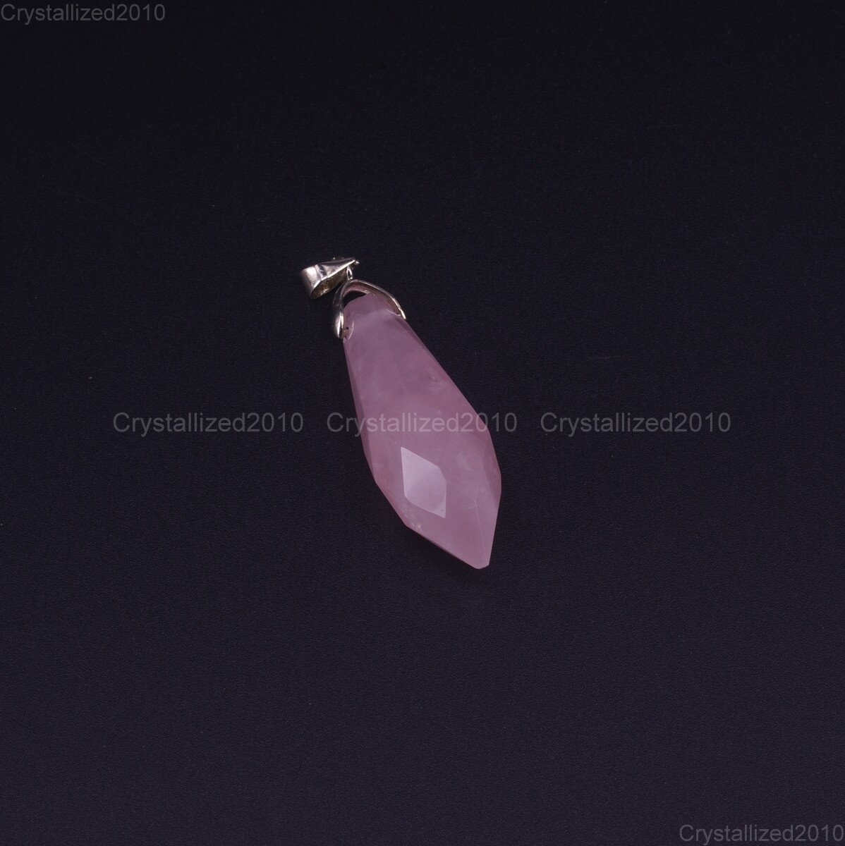 Natural Gemstone Faceted Drop Reiki Chakra Healing Pendant Beads Silver 11x35mm