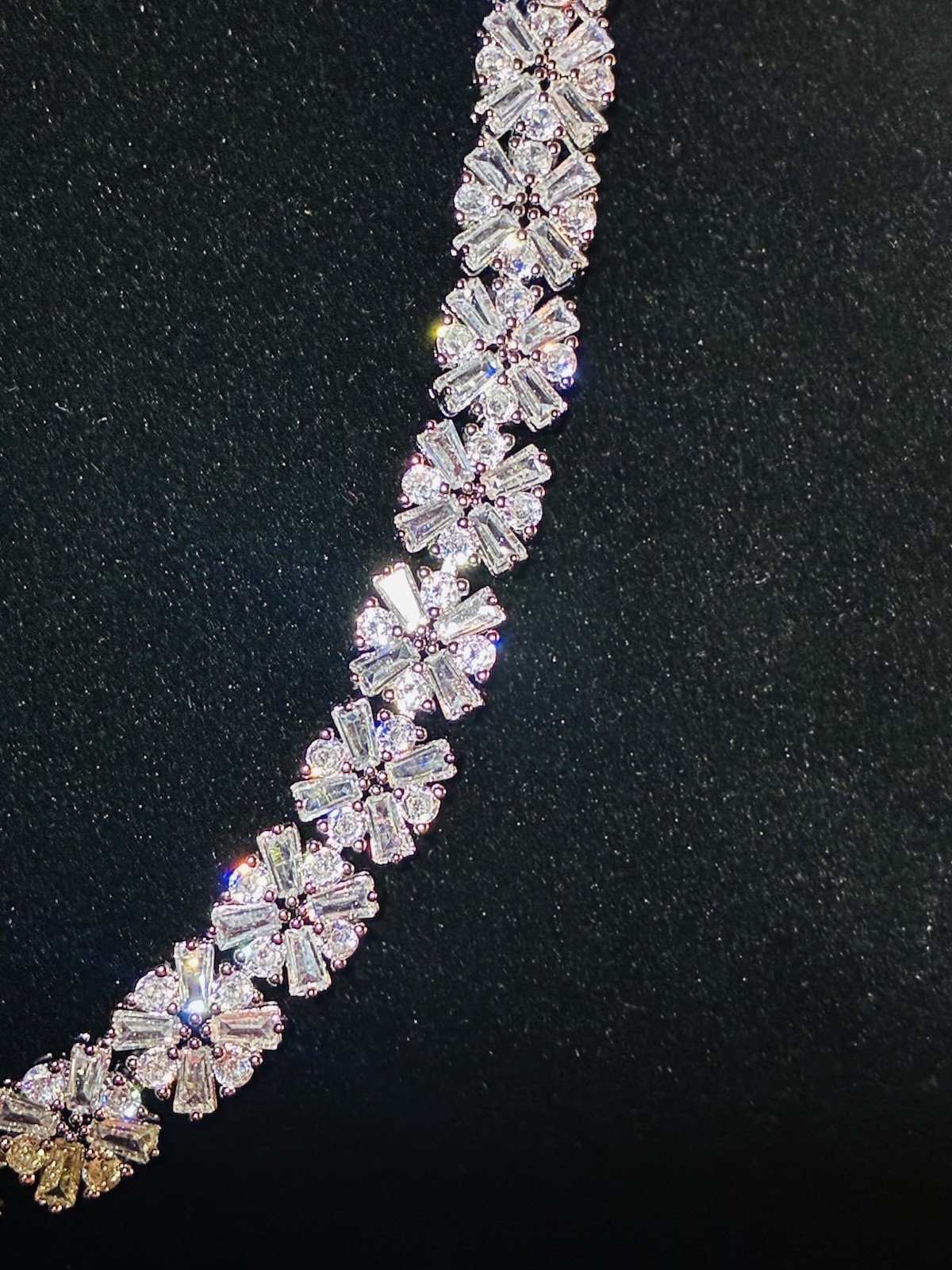 5A CZ Crystal Floral Tennis Chain