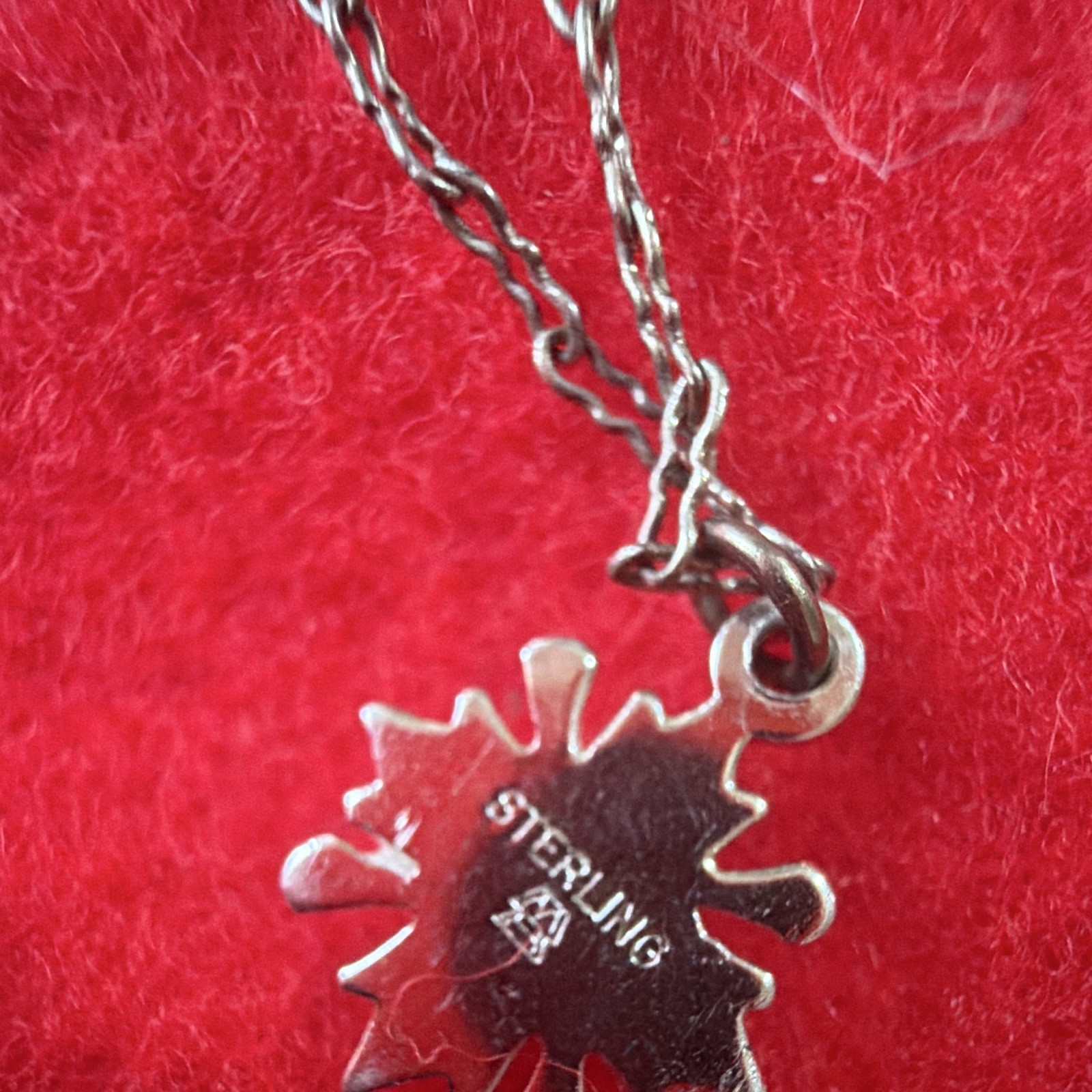 Sterling Silver 925 Cubic Zirconia Snowflake Charm Pendant Cable Chain Necklace