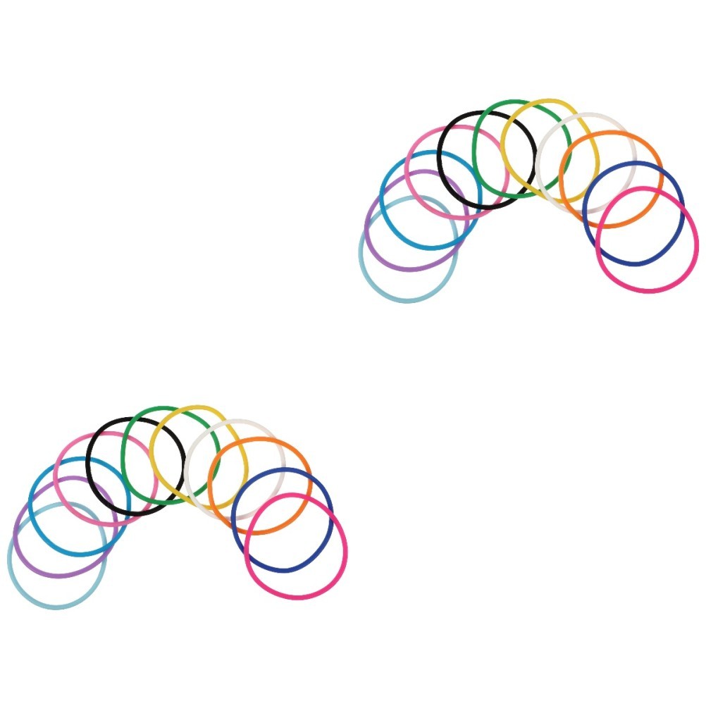 2 PCS Wristbands Silicone Colorful Adjustable Jelly Bracelets Elastic