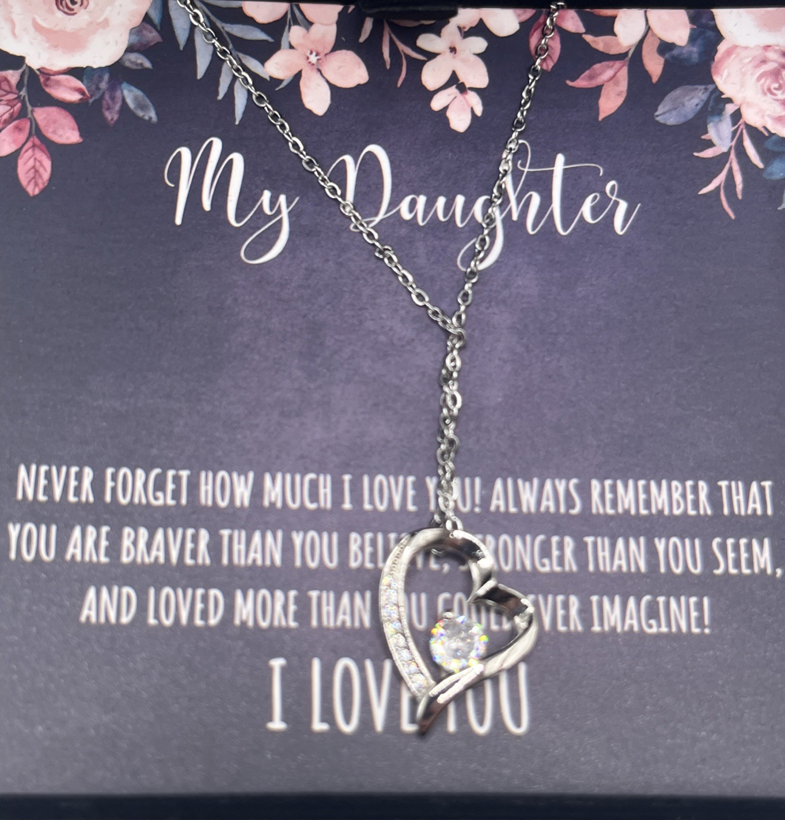 To My Daughter Necklace Birthday/Graduation/Valentine Gift. NEW FREE SHIPPING