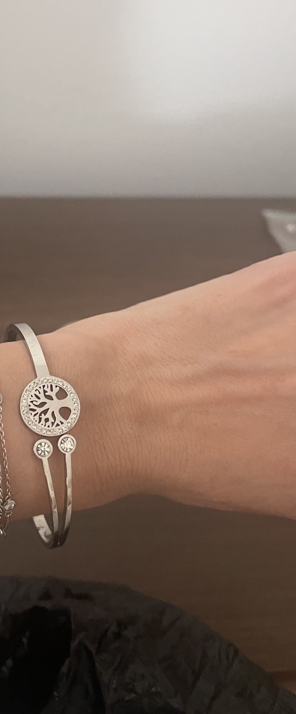 Silver Tone Bangle Cuff & Cable Chain Bracelets Set Toggle Closure No Stone
