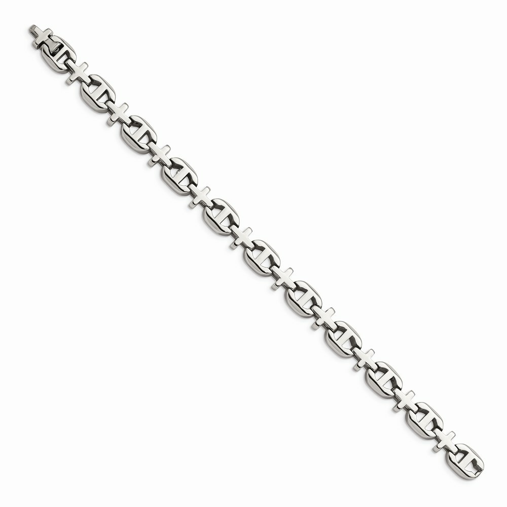 Stainless Steel Polished Fancy 8.5in Bracelet