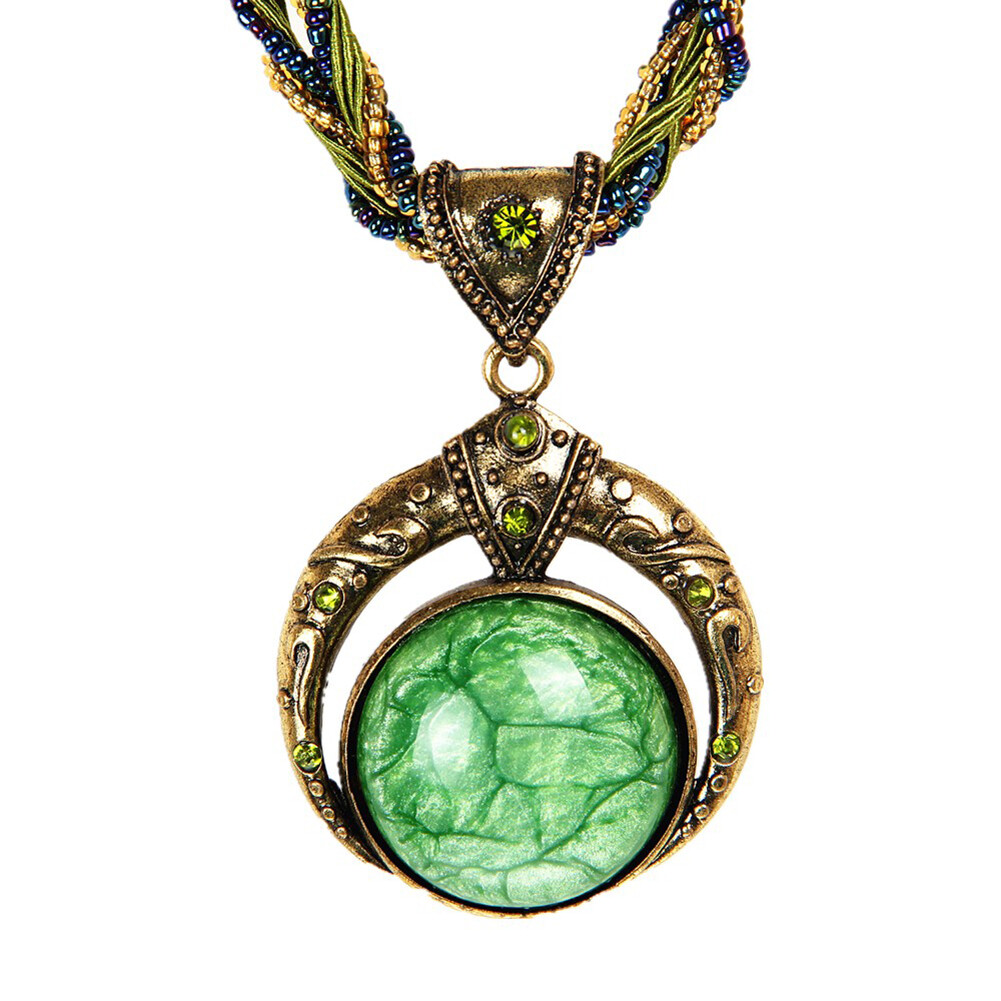 Women Lady Retro Vintage Bohemian Necklace Rope Chain Rhinestone Pendent Jewelry
