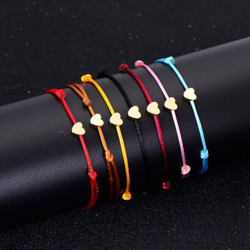 Multicolor Heart Card Bracelet Rope String Jewelry Lucky Gifts Bangle Adjustable