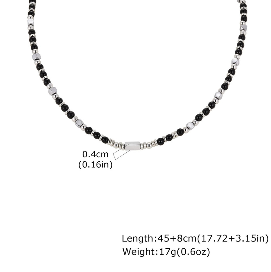 1 pc Tiger Eye Stone Bracelet Men Stainless Steel Chain Beaded