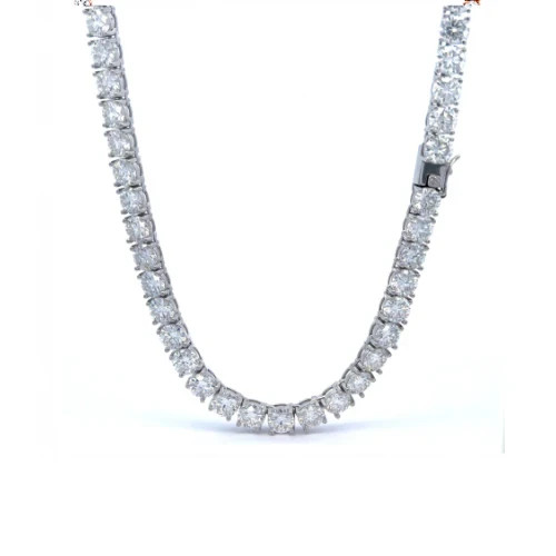 MOISSANITE 925 Sterling Silver Tennis 3mm 18” chain Passes Tester