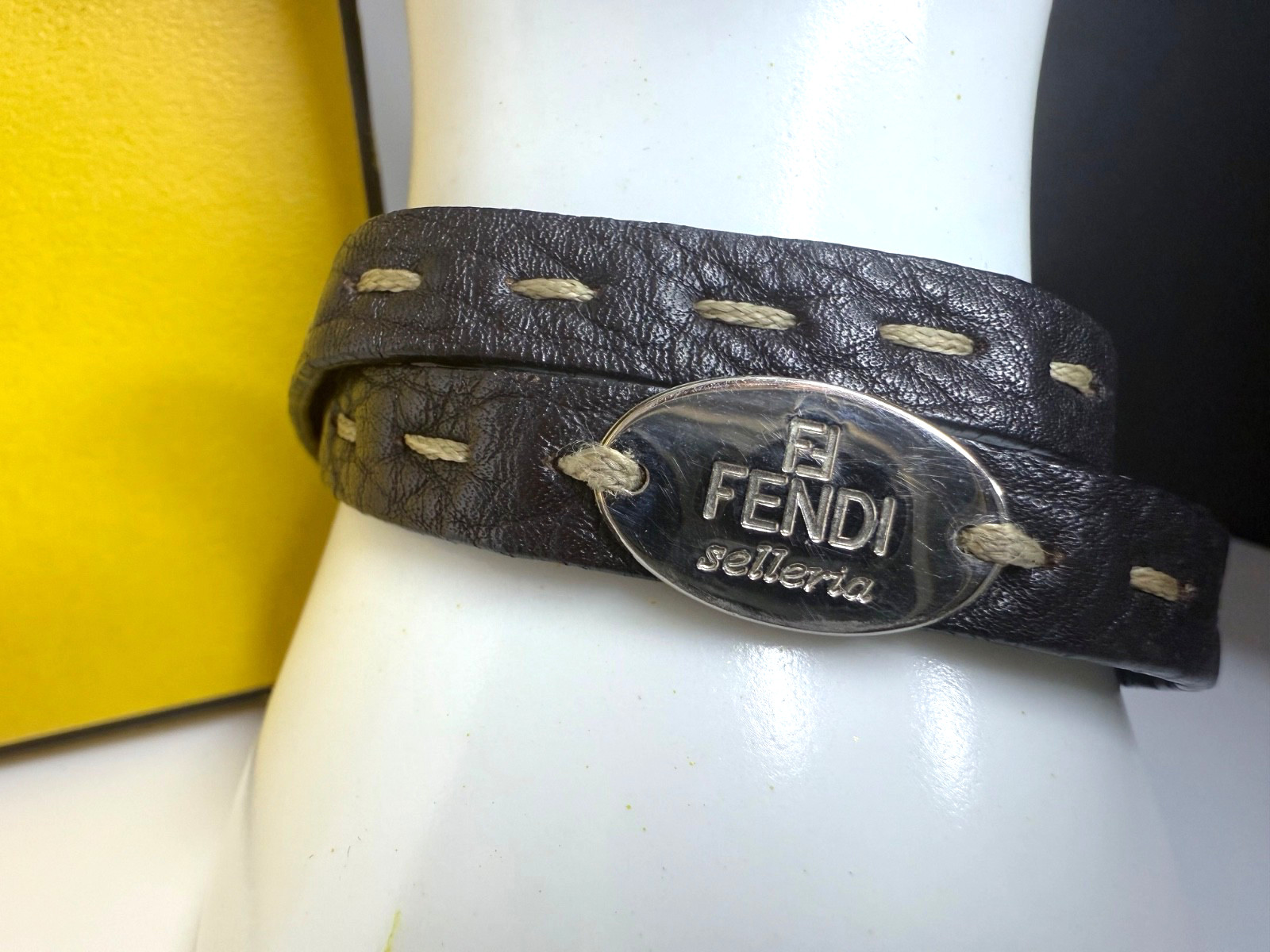 FENDI Leather Black Men’s and Brown Bracelets. 16″ Both.