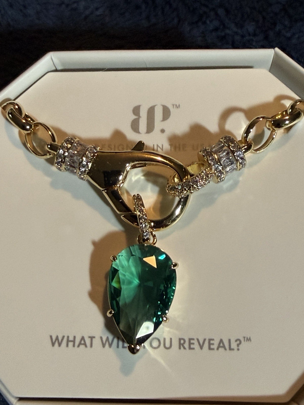 Bomb Party Necklace Paraiba Tourmaline Gold Plating “Style Setting Babe”