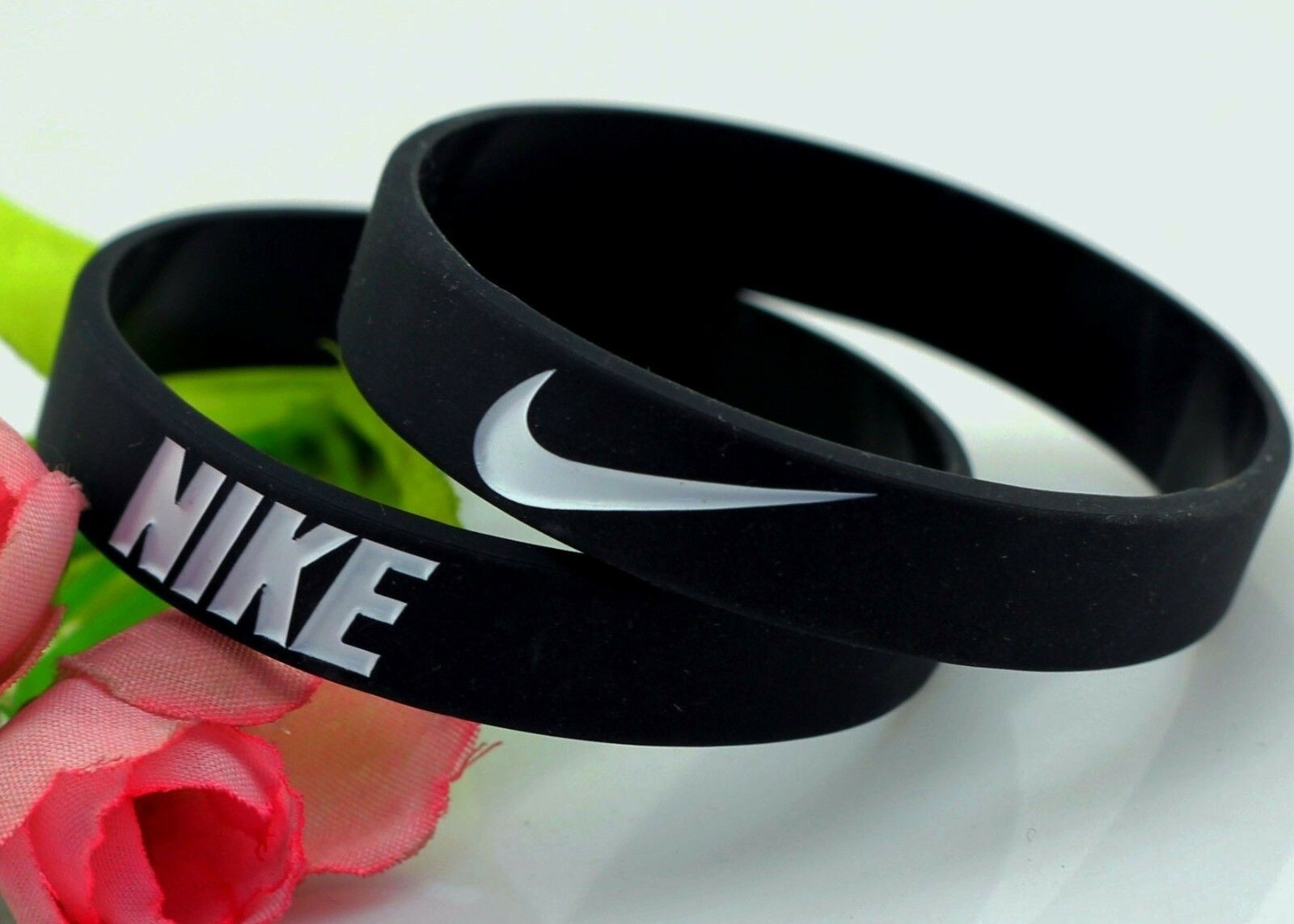 Nike black White oreo Baller band rubber bracelet wristband Elite Series AF1