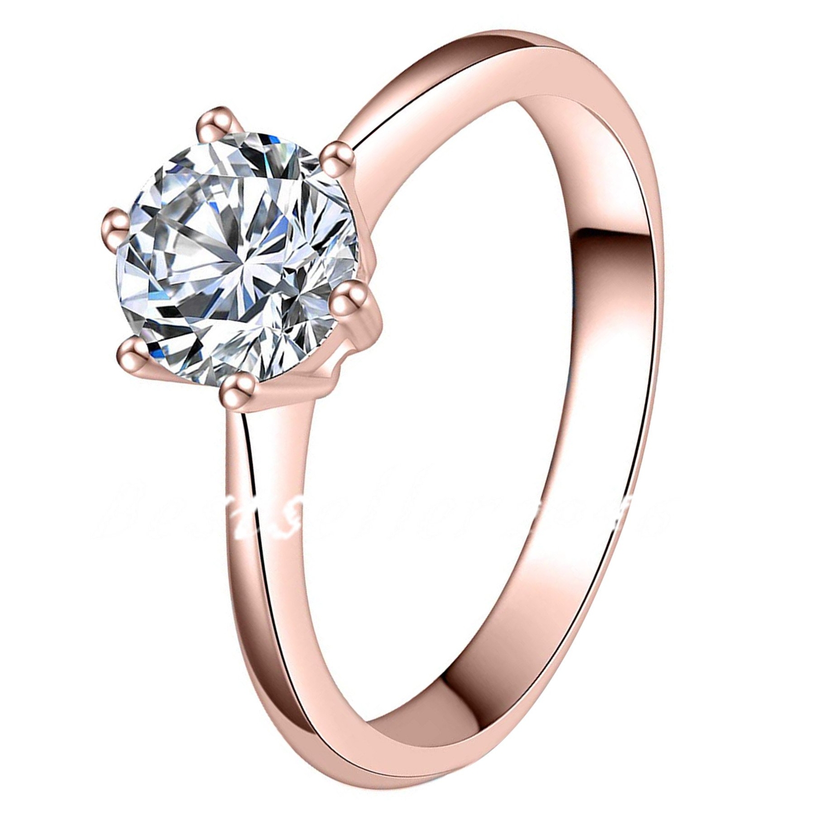 1.0 Carat CZ Womens Solitaire Wedding Ring Stainless Steel Band Size 5-11