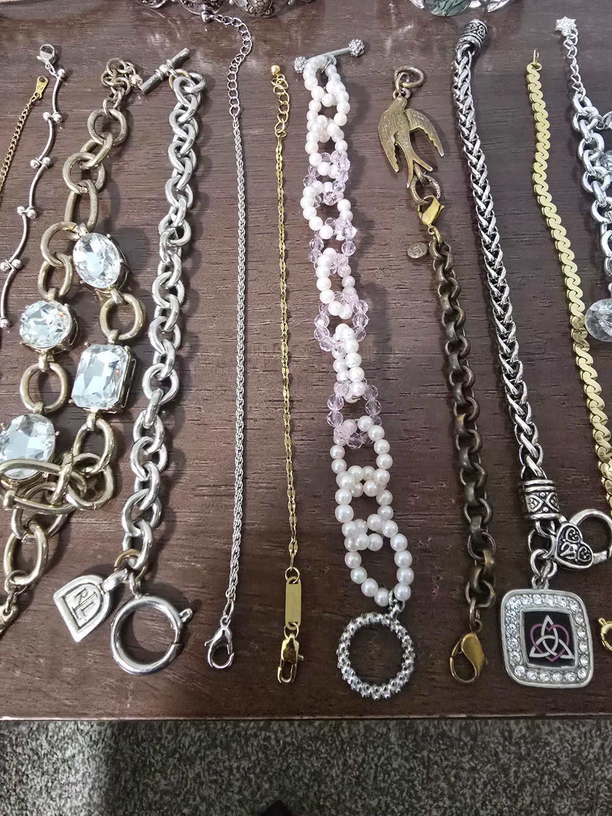 Lot Of 35 Various Styles and colors Of Fashion, Bracelets, some signed