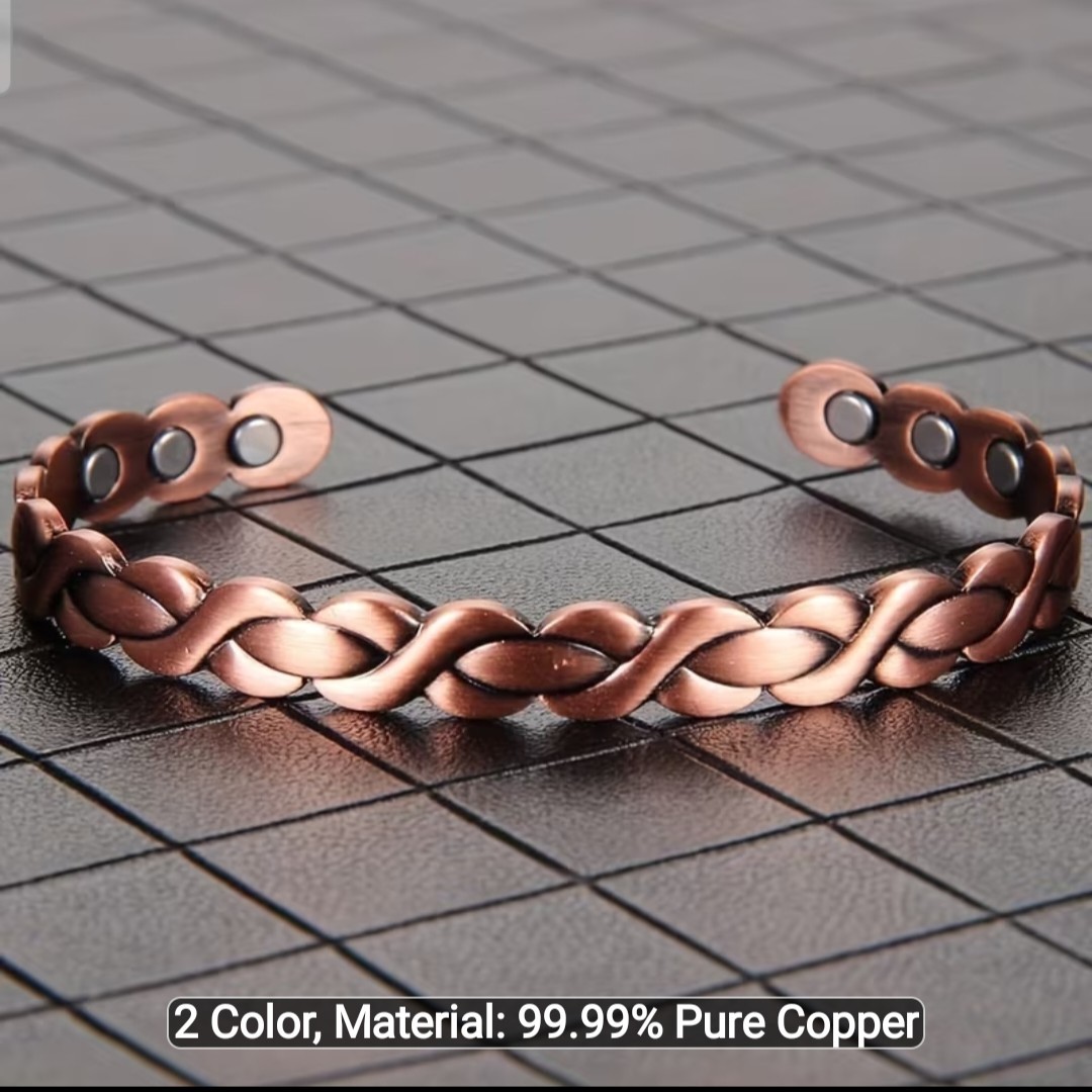 CLEARANCE SALE Pure 99.9% Çopper Adjustable Weaved Open Bracelet