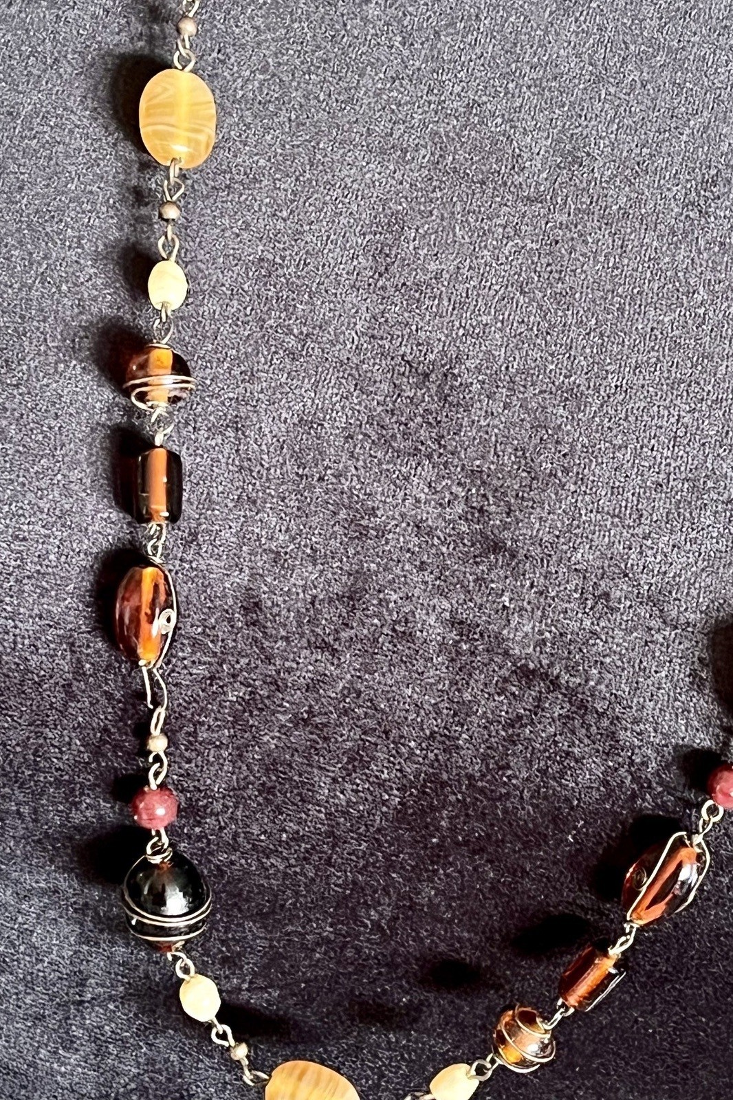 Vintage Style Beaded Multi-Color Long Necklace
