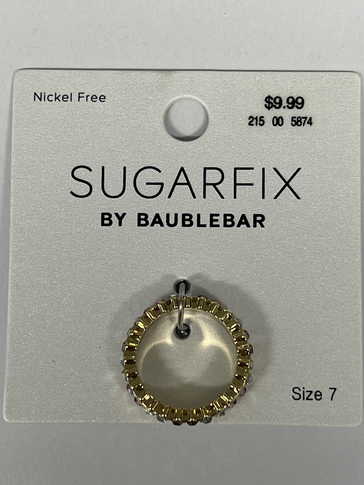 WOW! SUGARFIX by BaubleBar Baguette Pink Crystals Ring Size 7 & FAST FREE SHIP