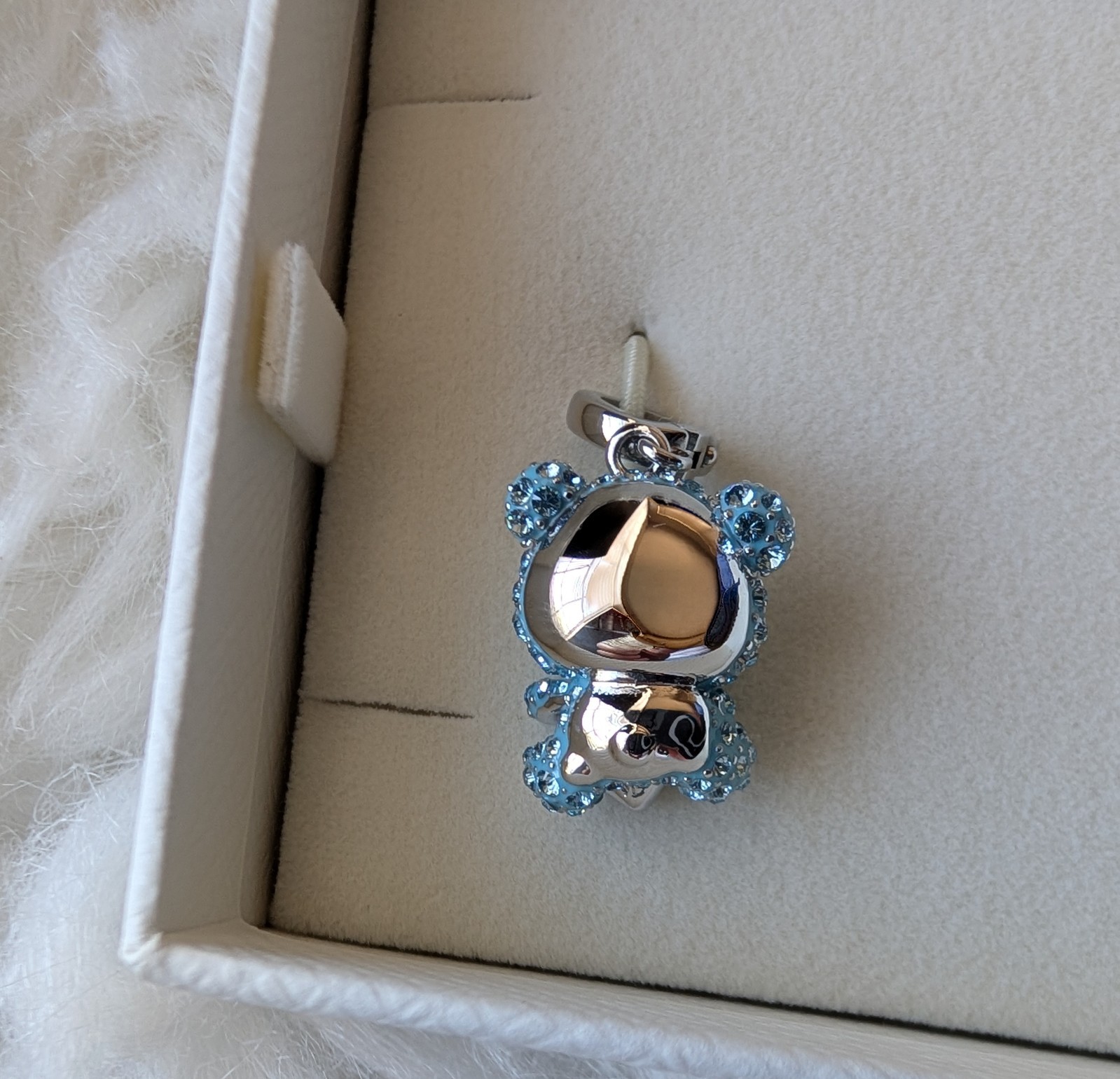 New 100% Authentic SWAROVSKI Blue Pave Teddy Bear Idyllia Charm Pendant 5750253