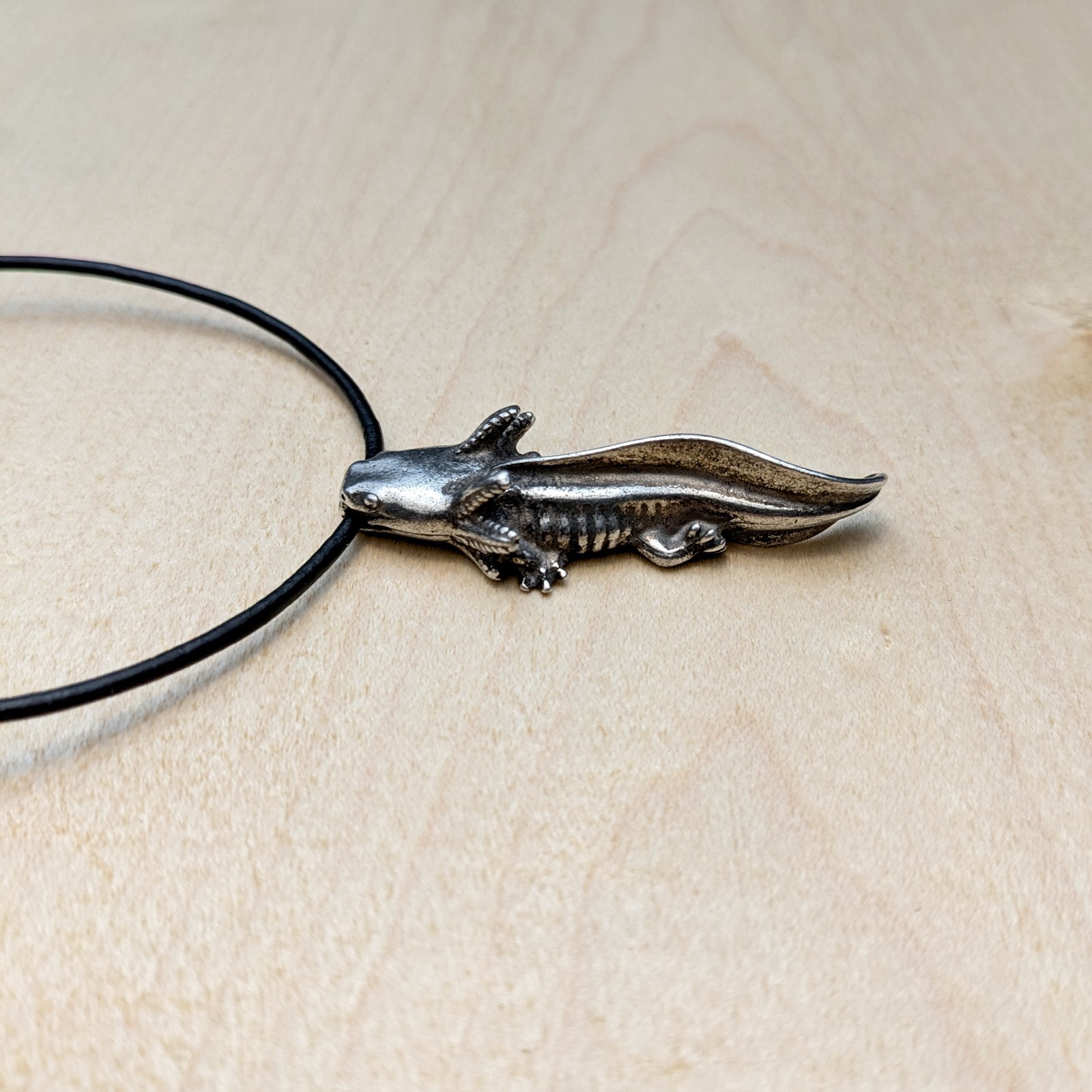 Axolotl Necklace – Pewter Salamander Pendant