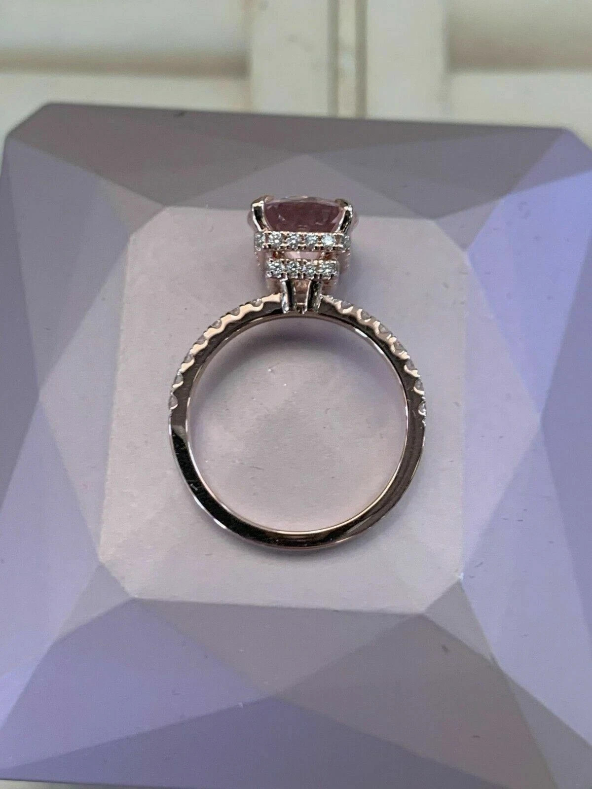 2.50Ct Oval Cut Lab Created Morganite Solitaire Engagement Ring 14K Rose Plated