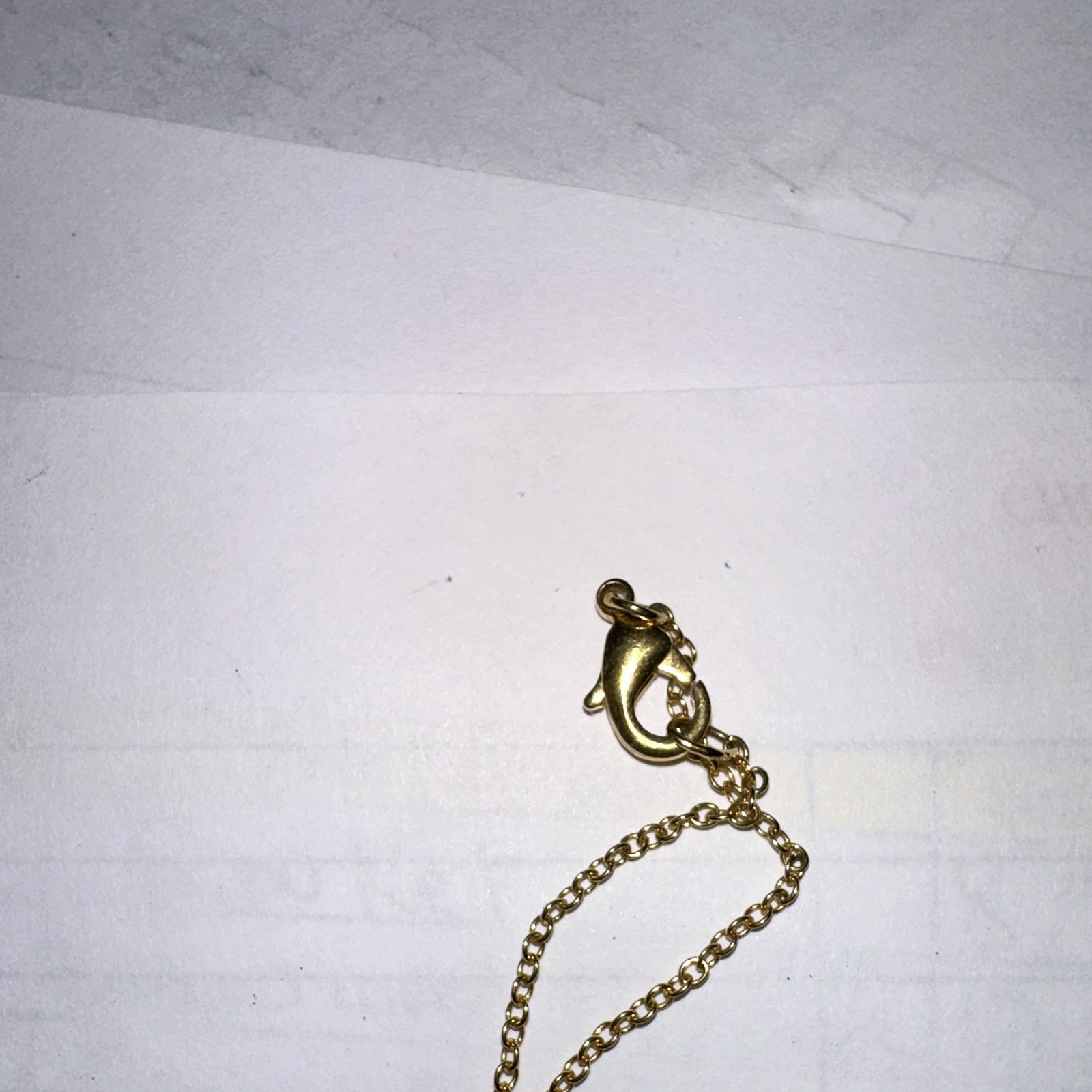 Gold Tone Teddy Bear Charm Pendant Necklace w/ White Crystal Belly, Cable Chain