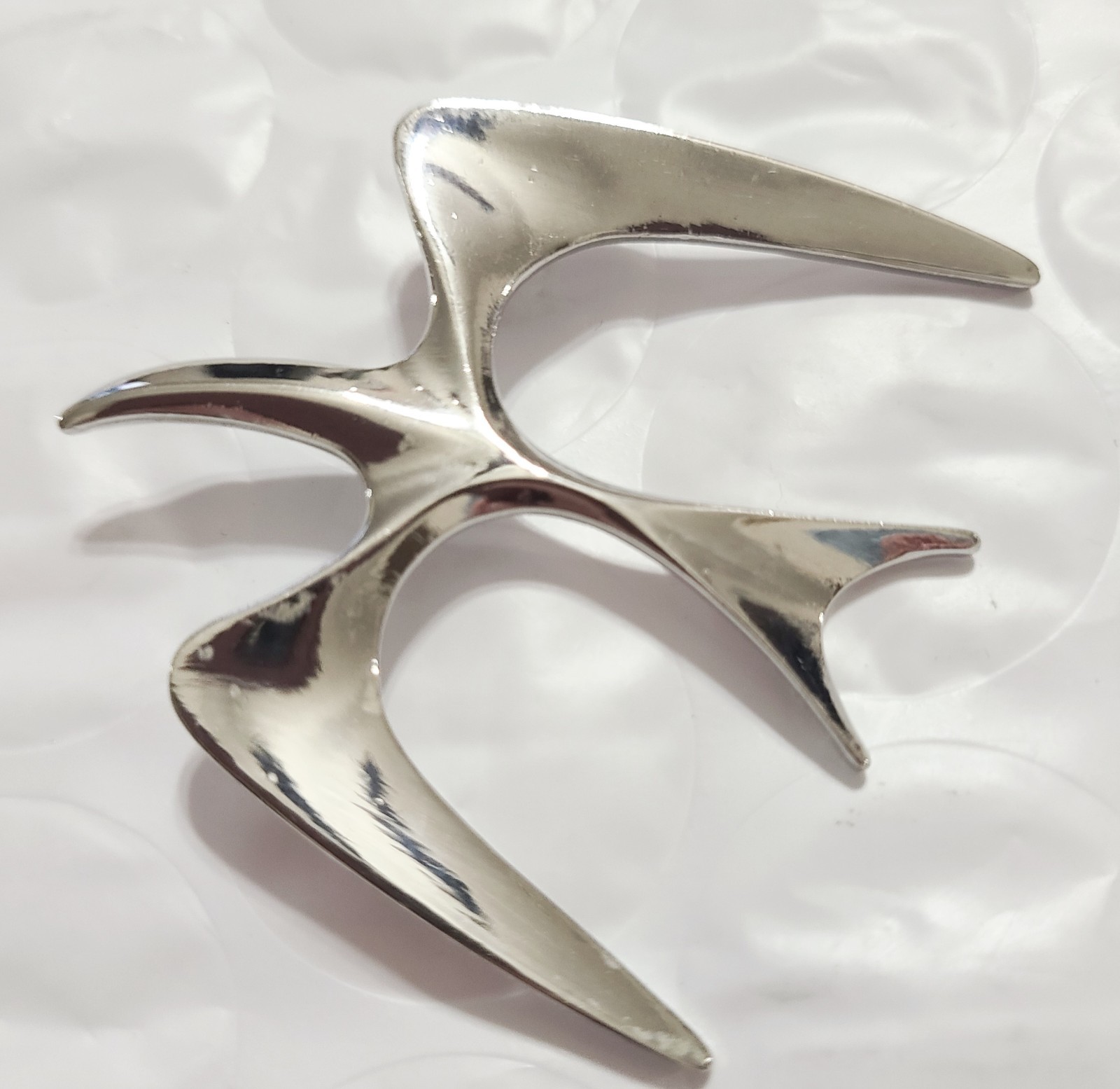 Sarah Coventry Signed Vintage Flying Swallowtail Brooch In A Shiny Silver Tone