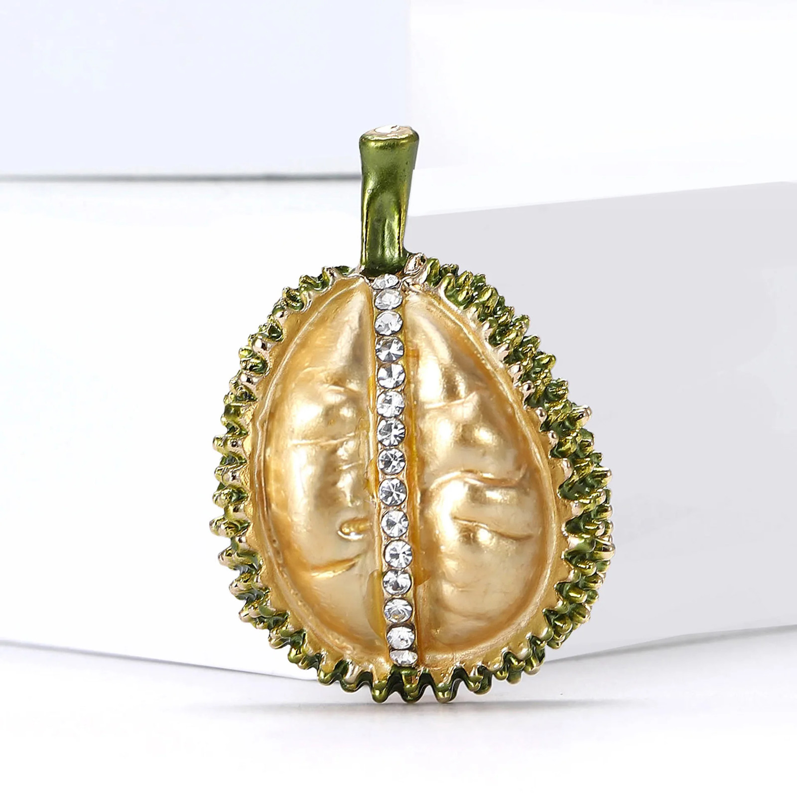New Creative Rhinestone Durian Brooch Cute Versatile Accessory Badge Pin Jewelry