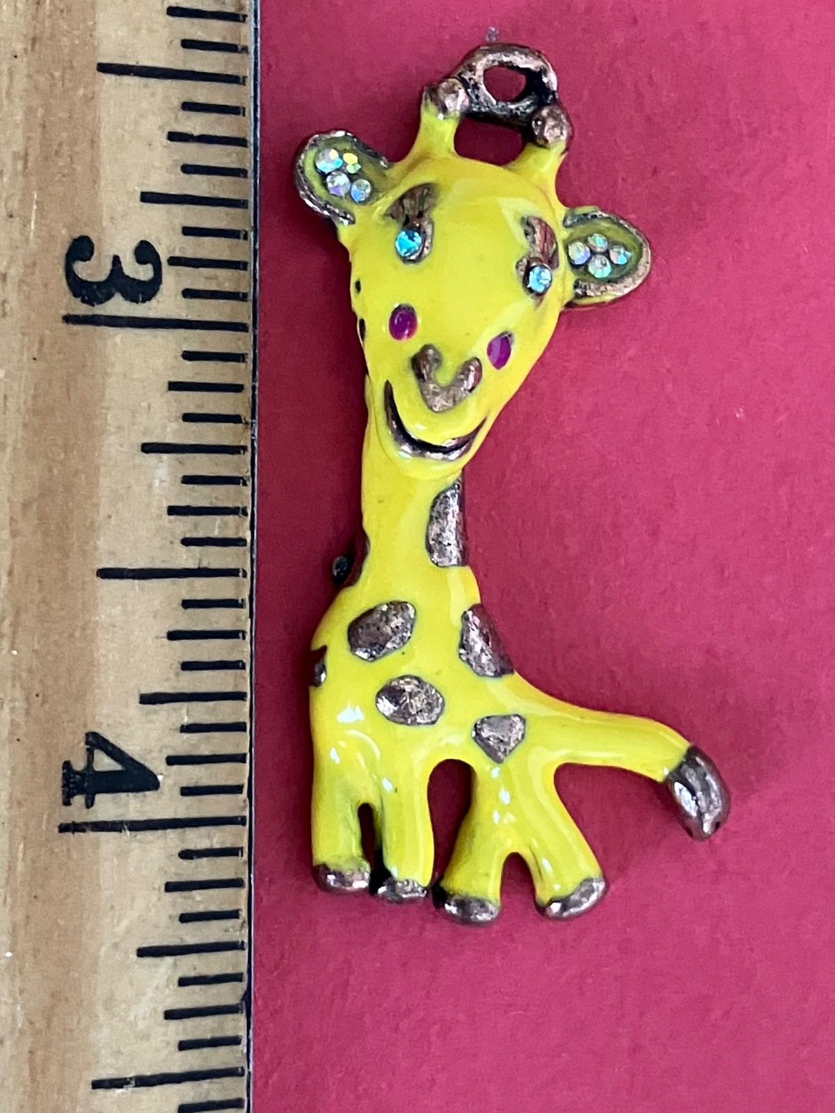 Vintage Betsey Johnson “A Day At The Zoo” Cute Yellow Giraffe Pendant