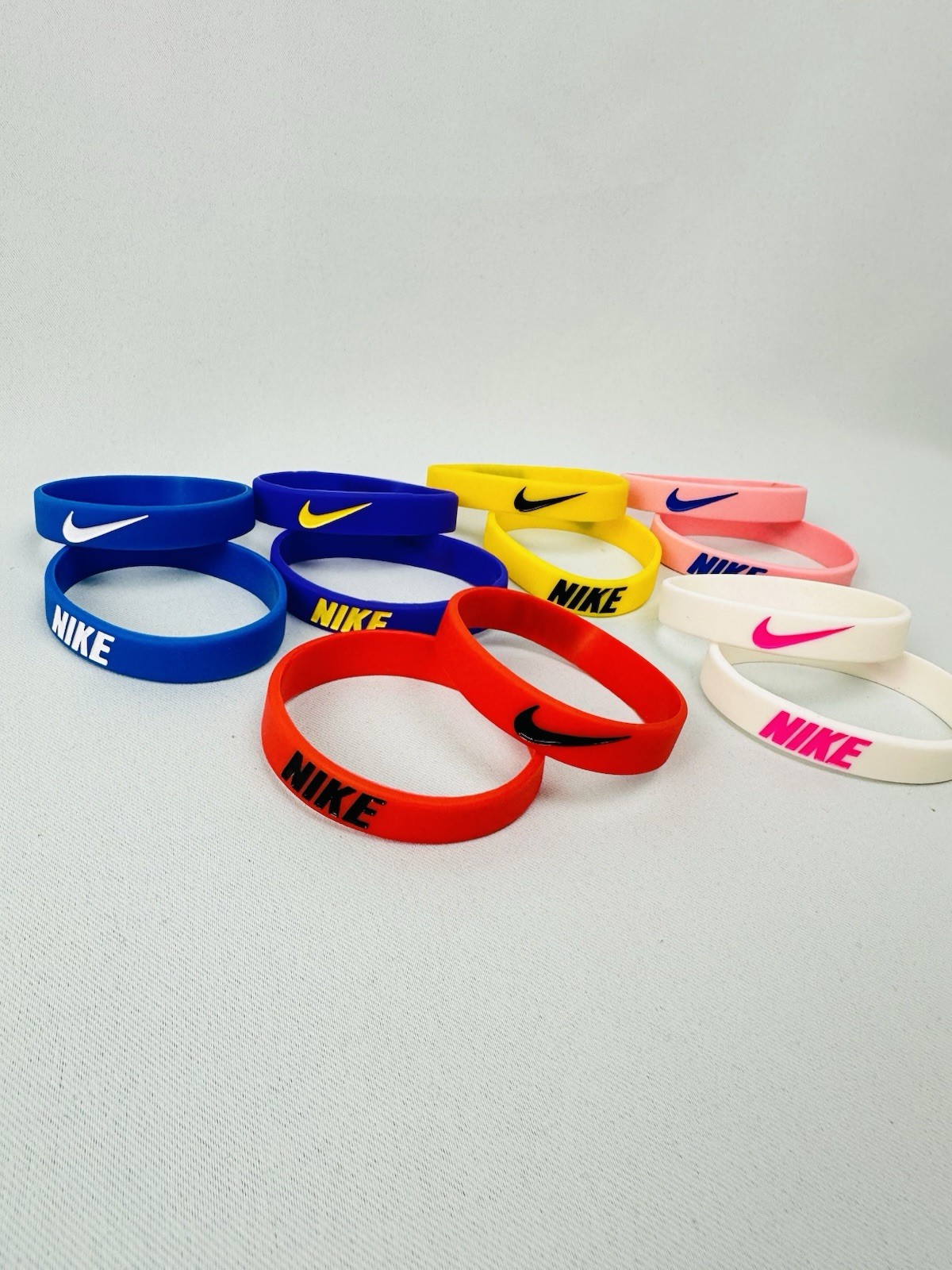 100 Pcs of Nike Silicone Wristband Bracelets Mixed Colors/pick Colors You Want