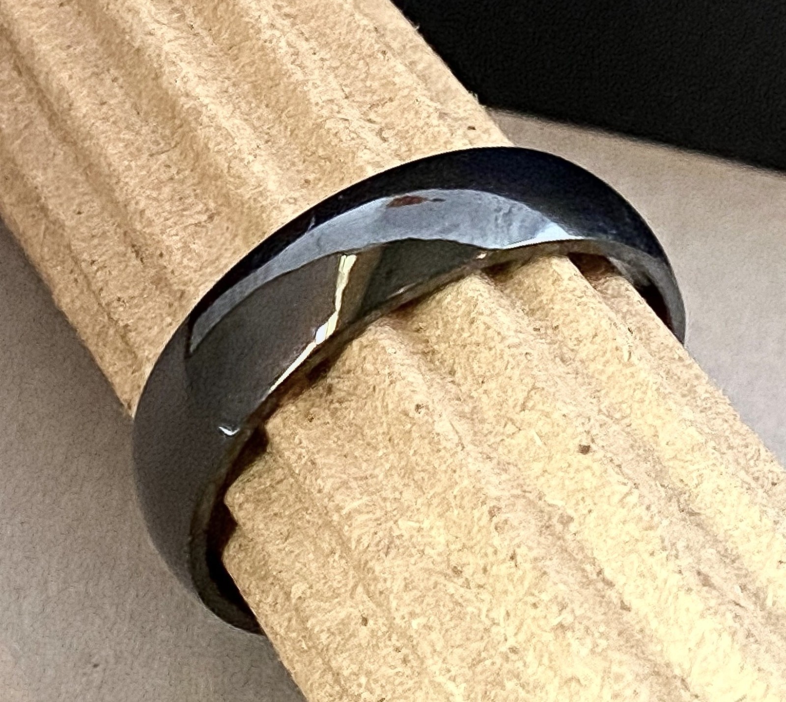 Polished Black Solid Titanium Ring Band Size 5,6,7,8,9,10,11,12,13 (FL180)