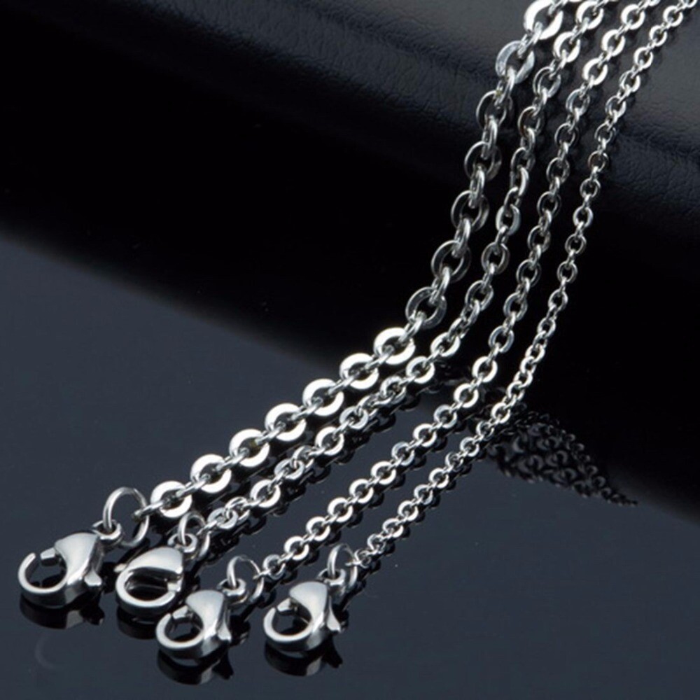 1.5/2/2.4/3mm 100pcs/Lot Stainless Steel Silver Cross Chain Men Necklace Finding