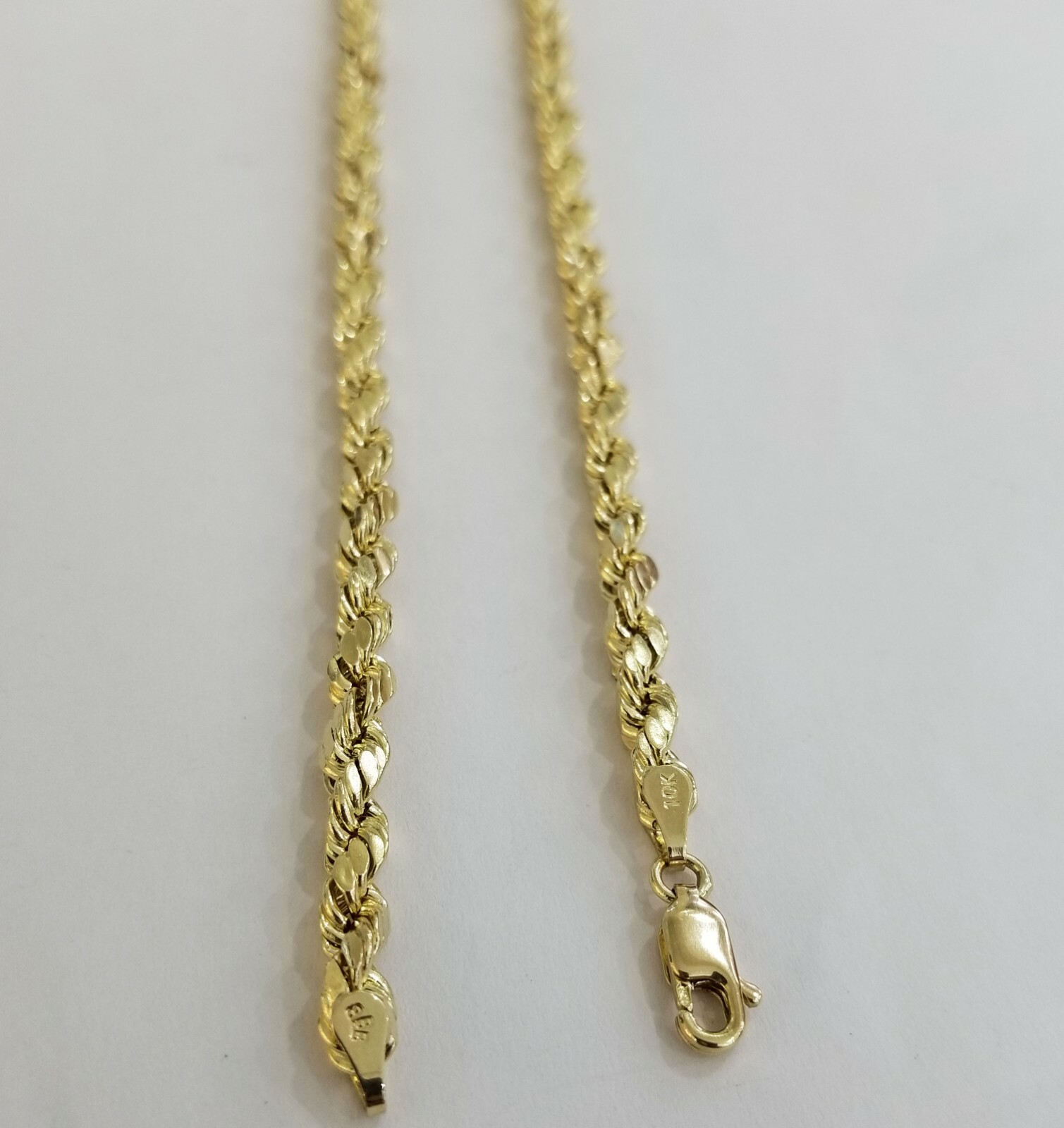 Real Solid 10k Gold Rope Chain Necklace 4mm-10mm Diamond Cut 18″-30″ For Pendant
