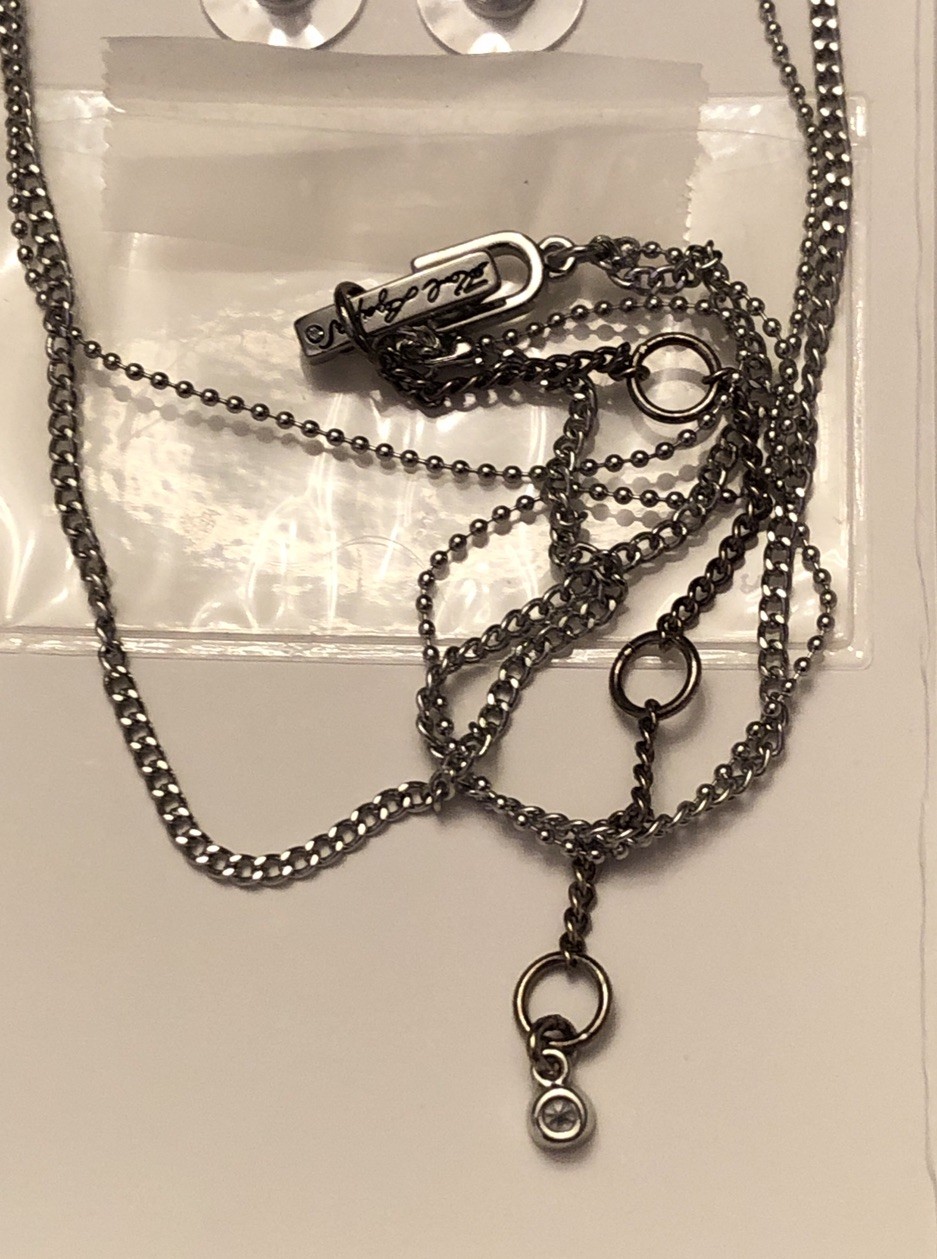 Karl Lagerfeld Lightning Bolt & Karl Layered Necklace & Star Stud Earrings NIB