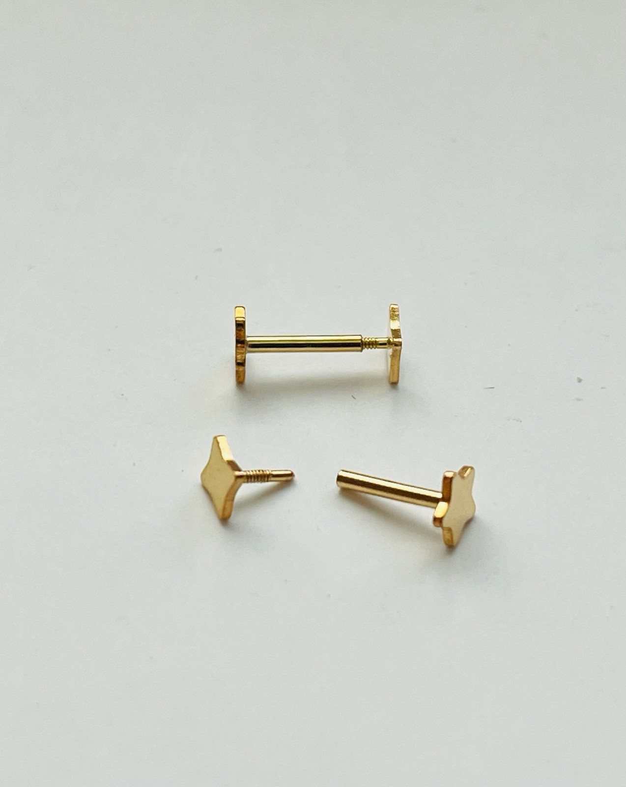 14K Gold Filled Star Stud Barbell /Helix Earrings