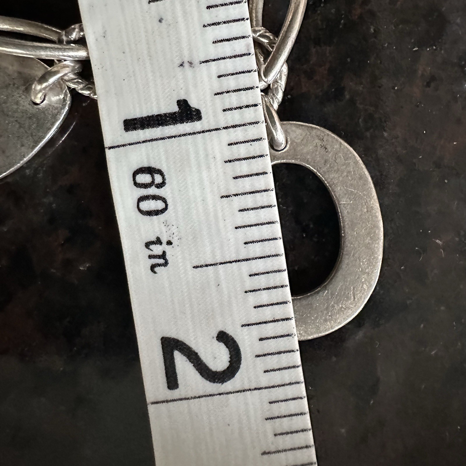 Vintage 925 Sterling Silver Open Oval & Triangle Charm Bracelet 6.75” 30g