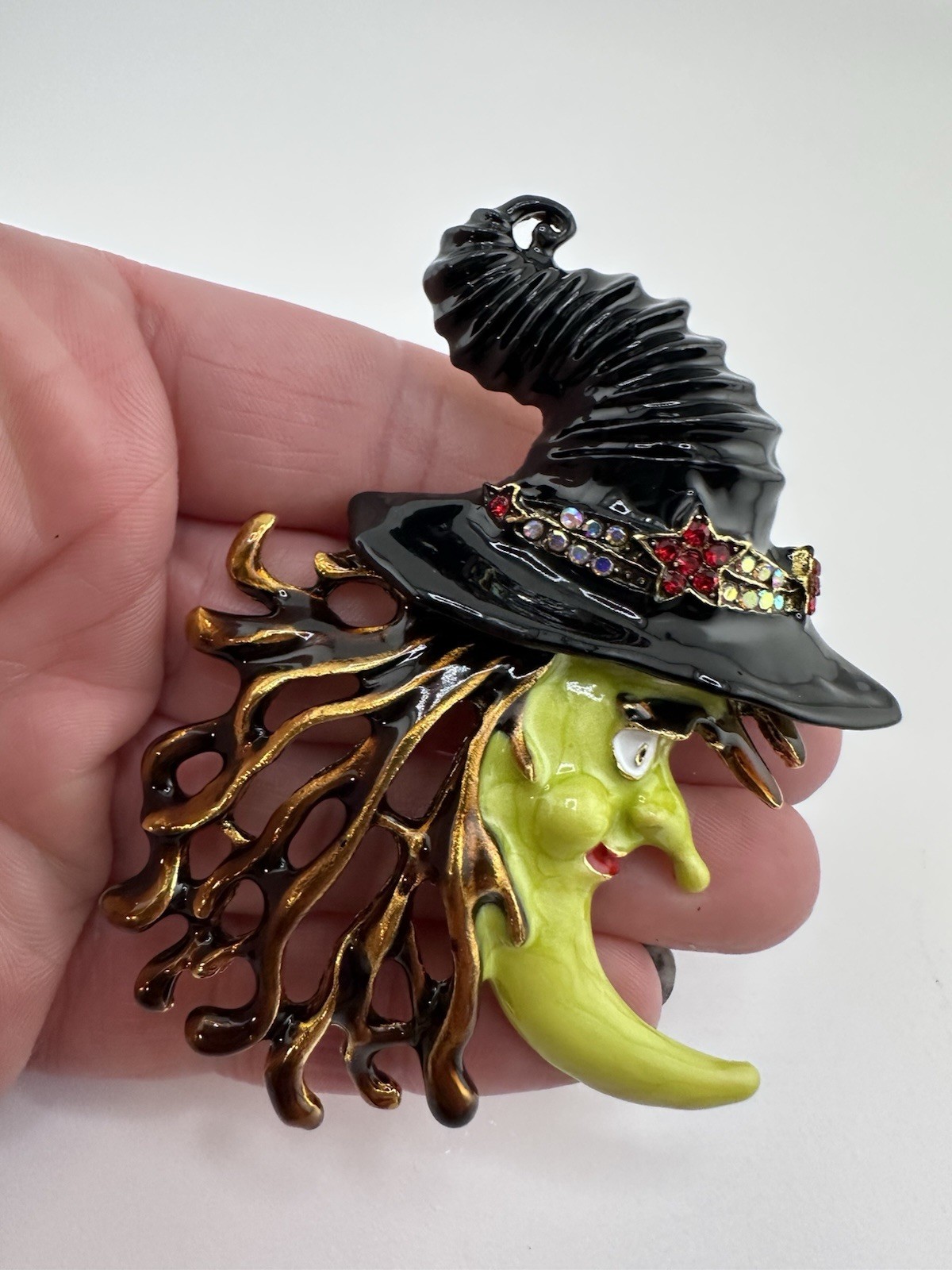 NWOT Kirks Folly Signed Wicked Witch Enamel Brooch Pin